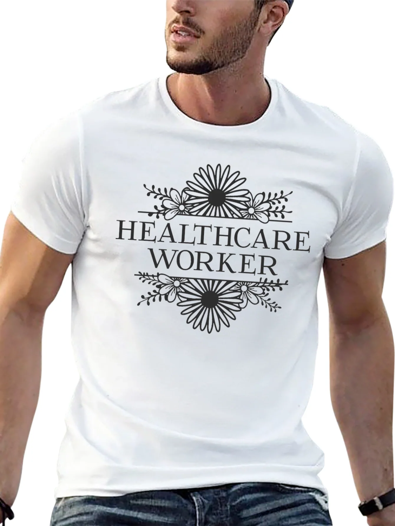 Healthcare Worker Floral T-Shirt