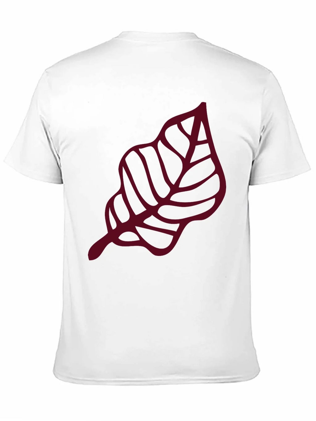 Maroon Leaf Graphic Black T-Shirt