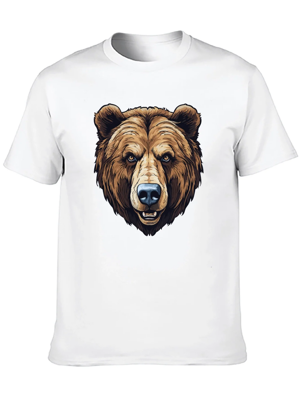 Mens Black T-Shirt with Grizzly Bear Graphic