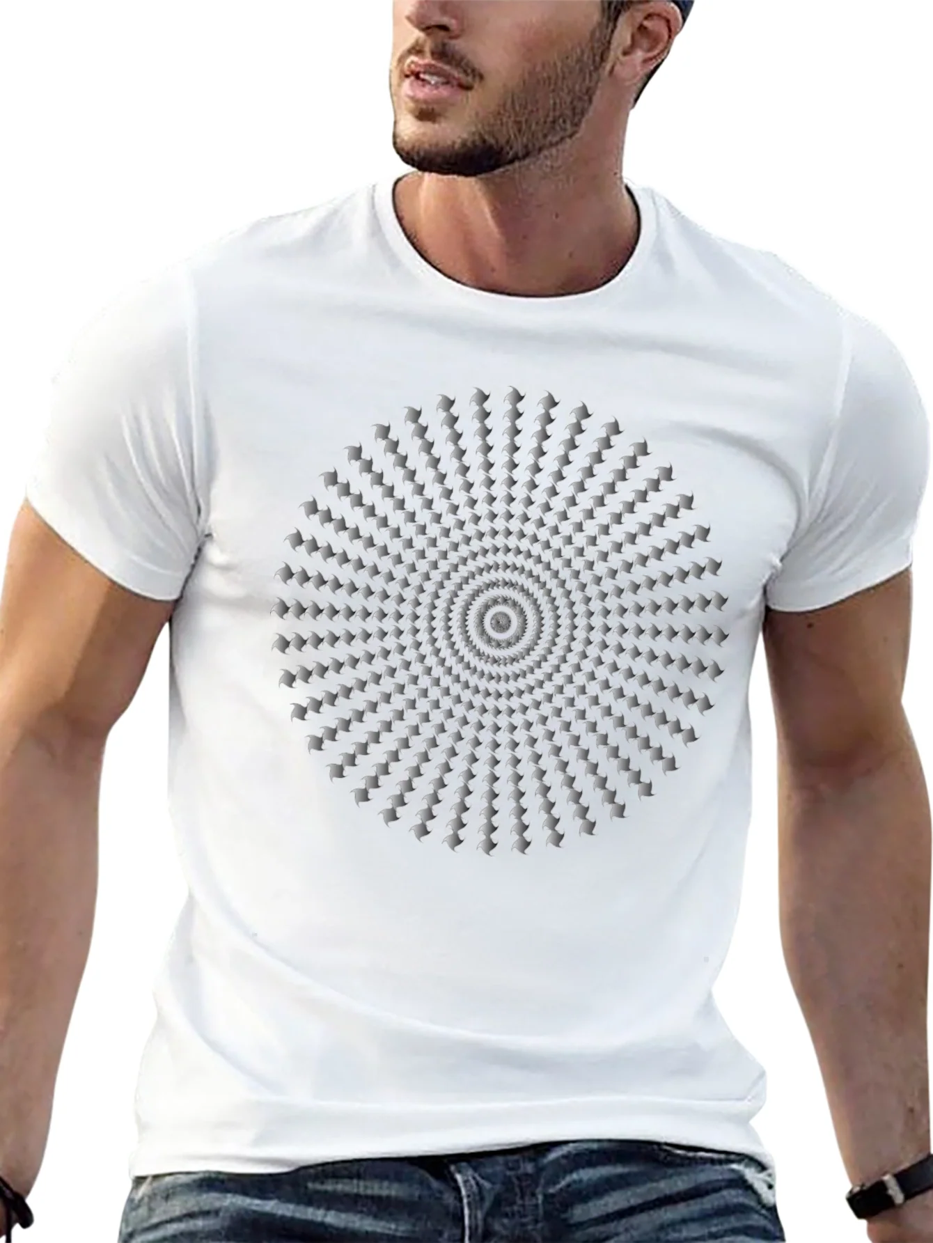 Hypnotic Illusion Black Cotton T-Shirt