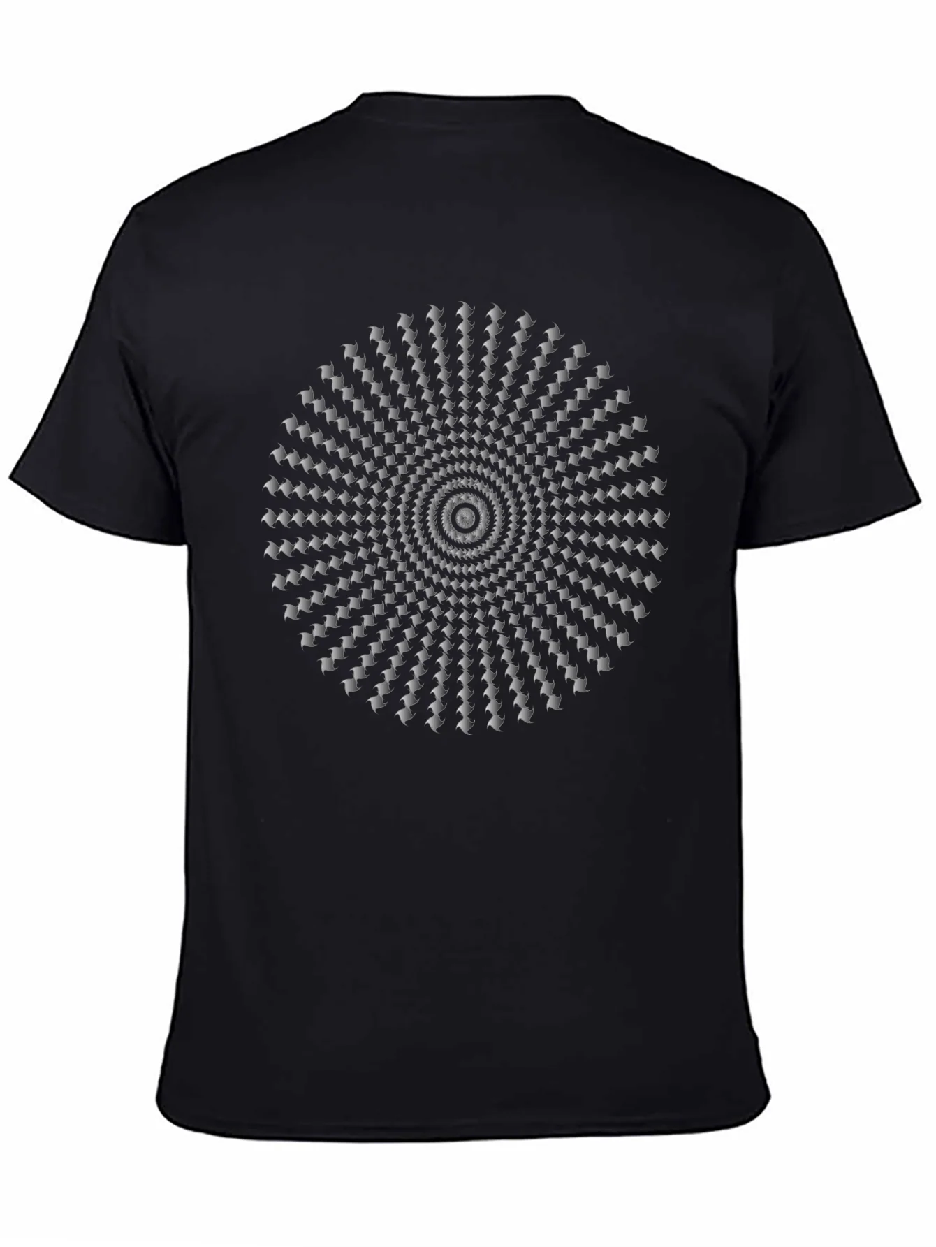 Hypnotic Illusion Black Cotton T-Shirt