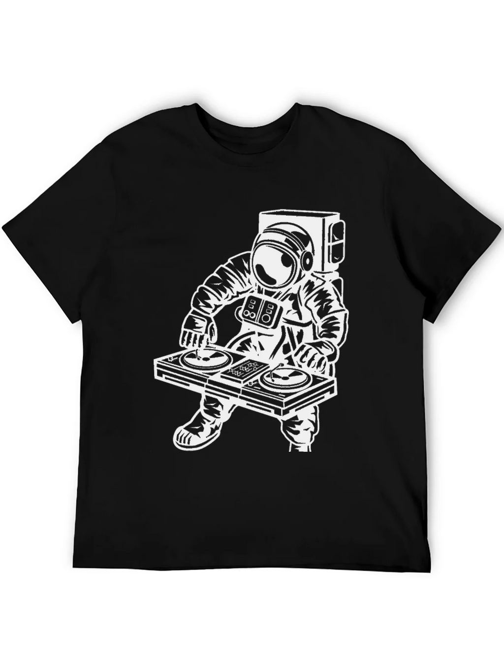 Astronaut DJ Graphic Tee - Black Cotton T-Shirt