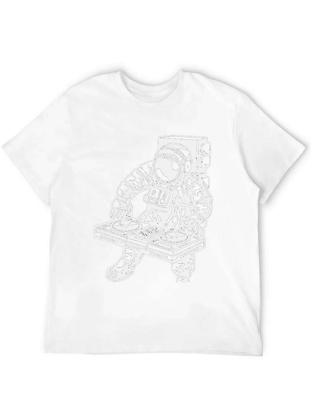 Astronaut DJ Graphic Tee - Black Cotton T-Shirt