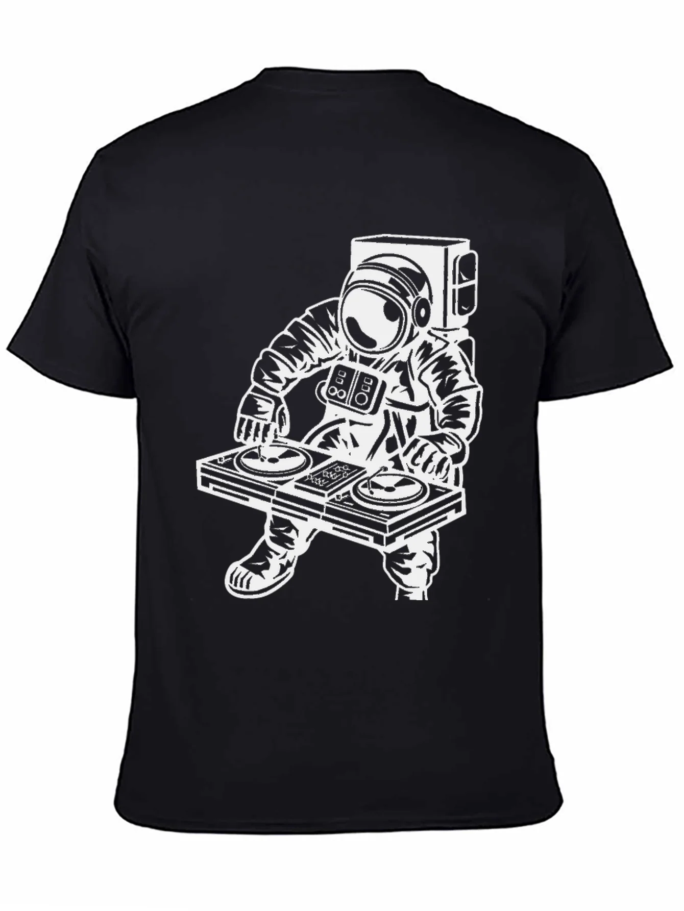 Astronaut DJ Graphic Tee - Black Cotton T-Shirt
