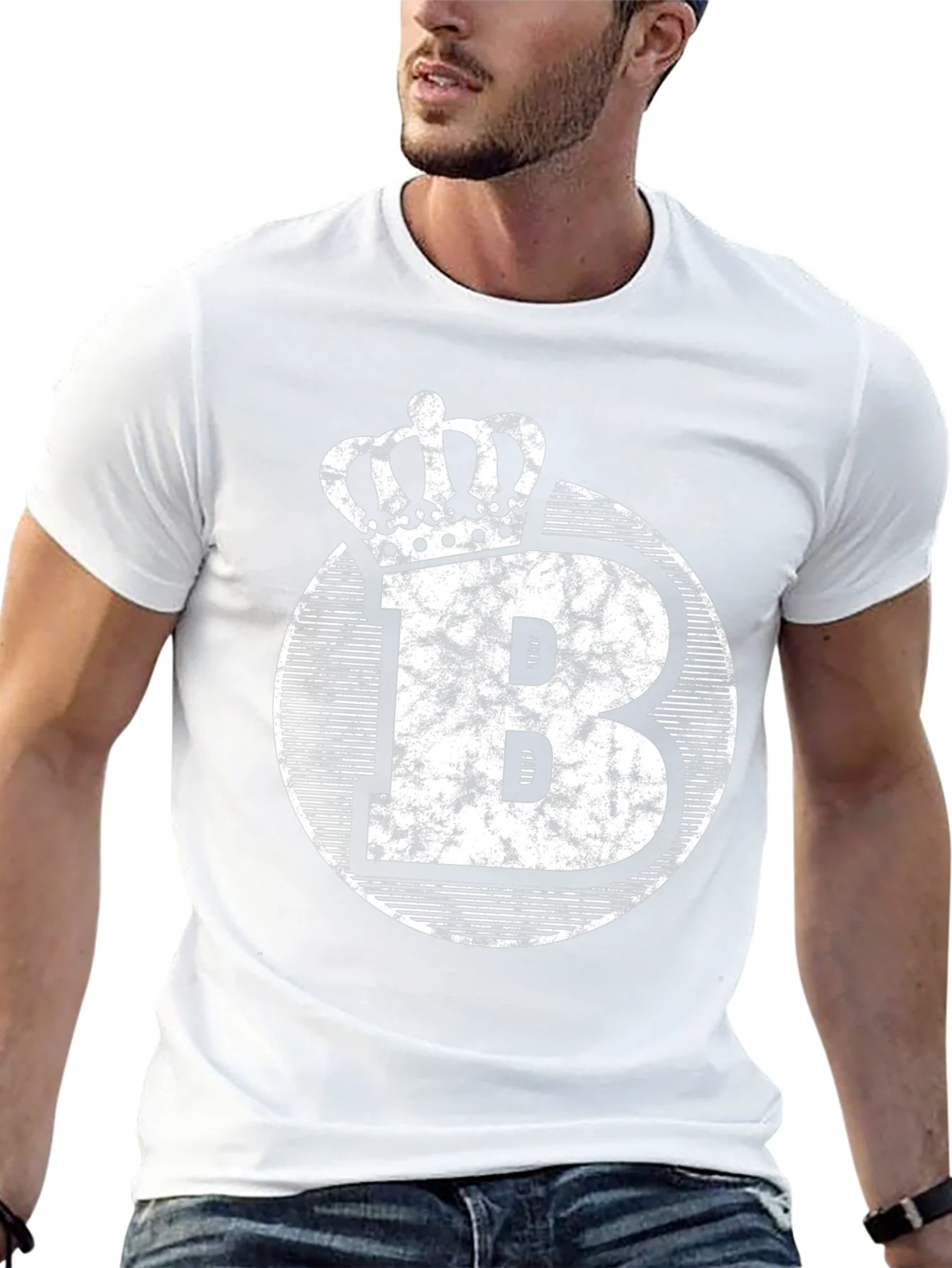 King B Graphic Tee - Crown & Letter B Design