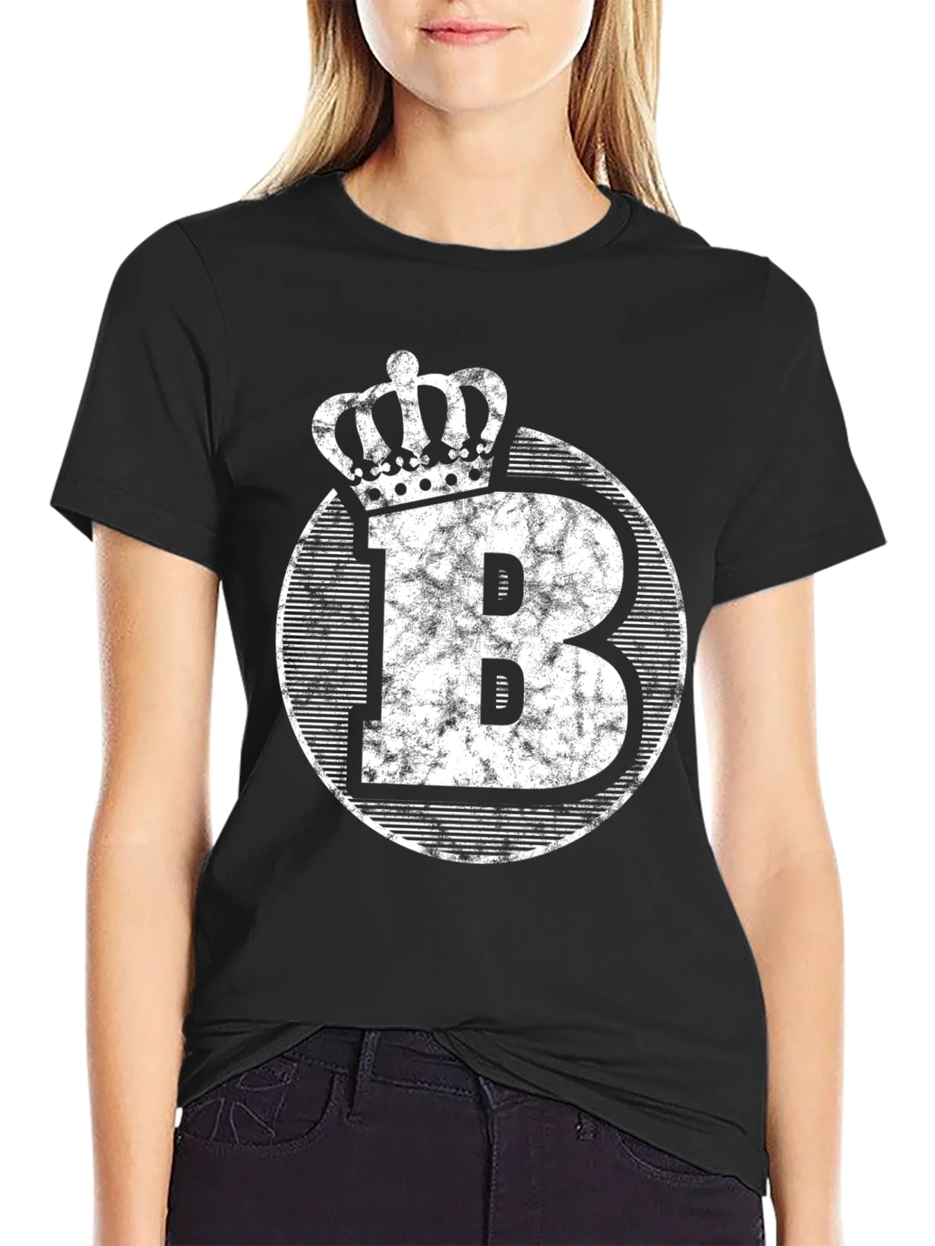 King B Graphic Tee - Crown & Letter B Design