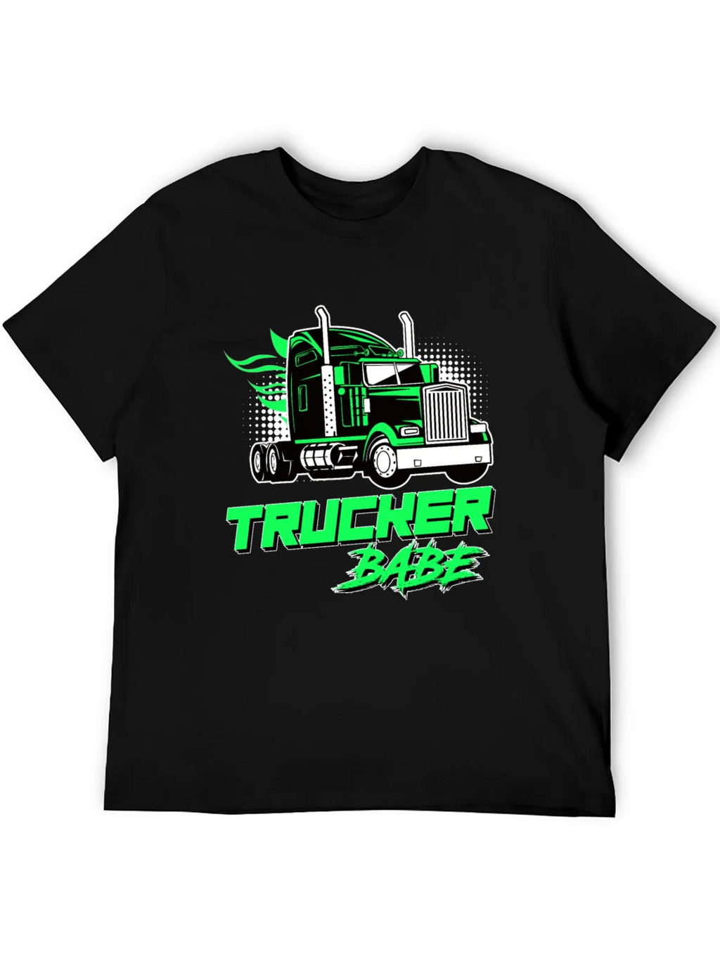Trucker Babe Graphic Tee - Black