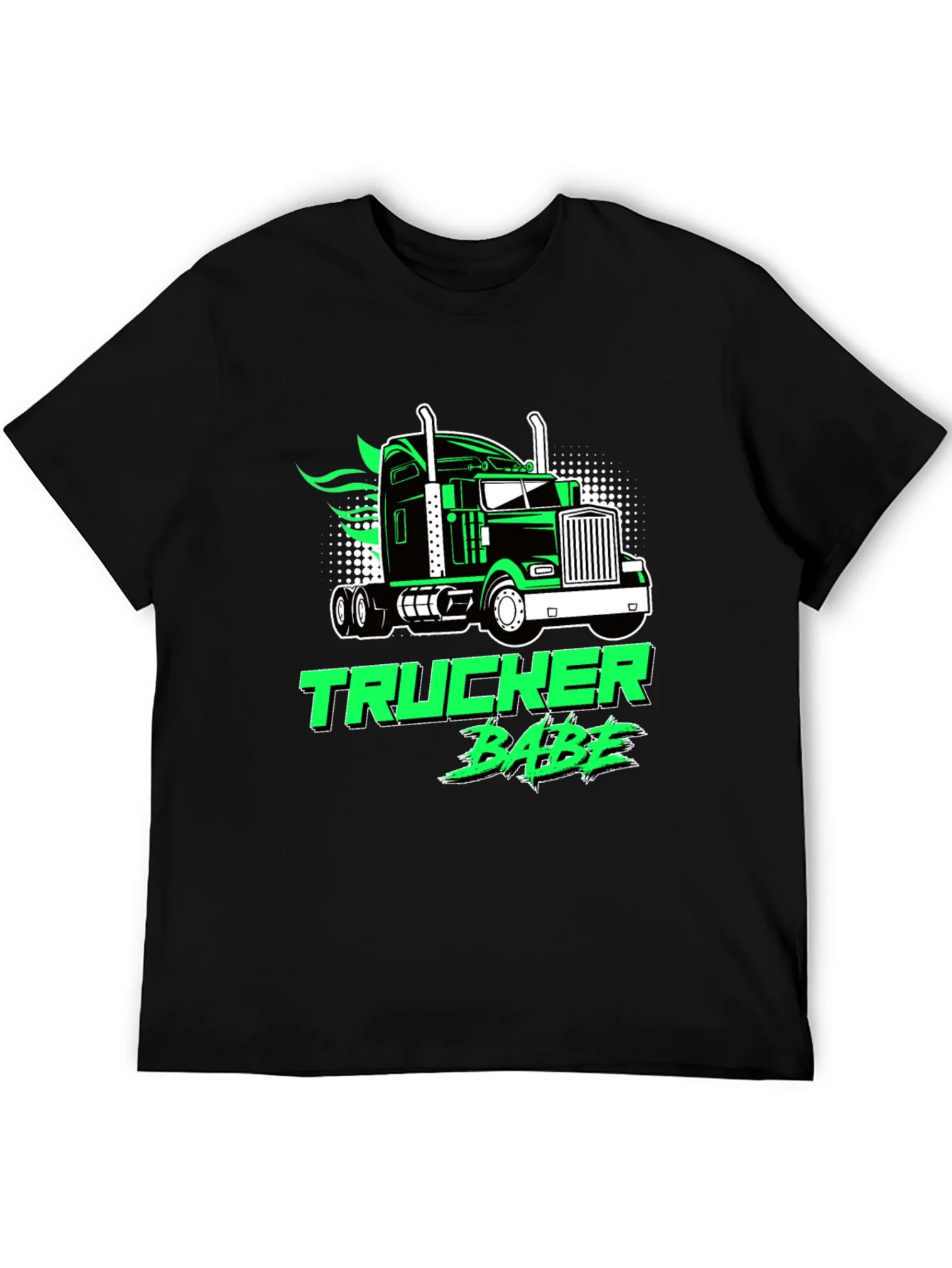 Trucker Babe Graphic Tee - Black