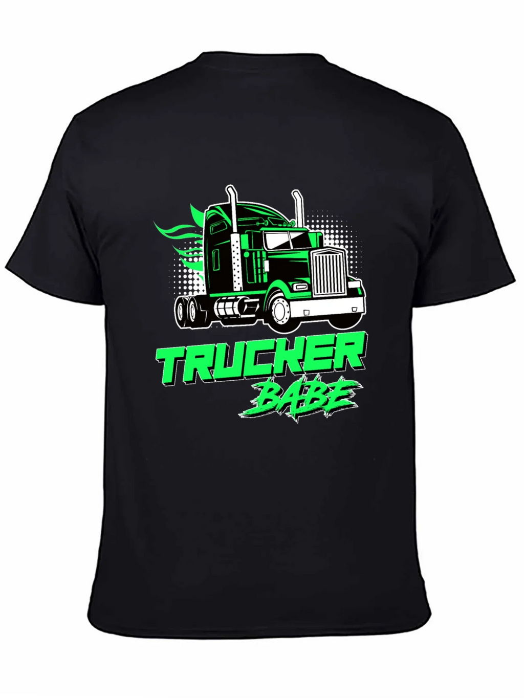 Trucker Babe Graphic Tee - Black
