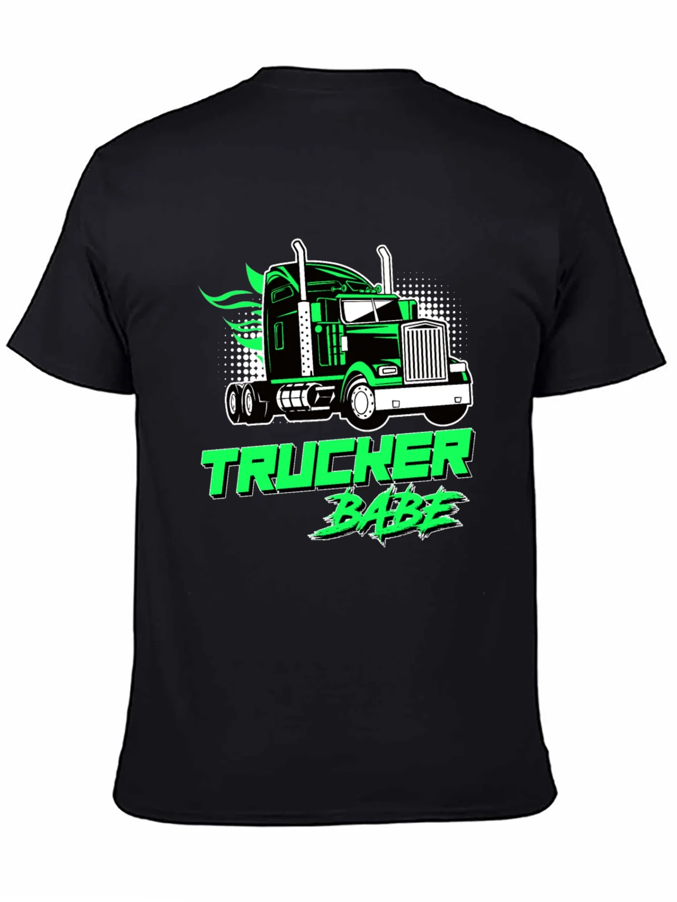 Trucker Babe Graphic Tee - Black