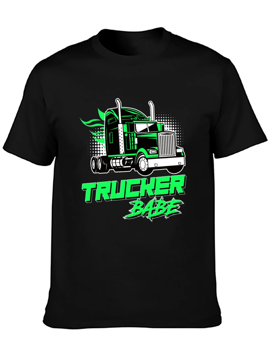 Trucker Babe Graphic Tee - Black