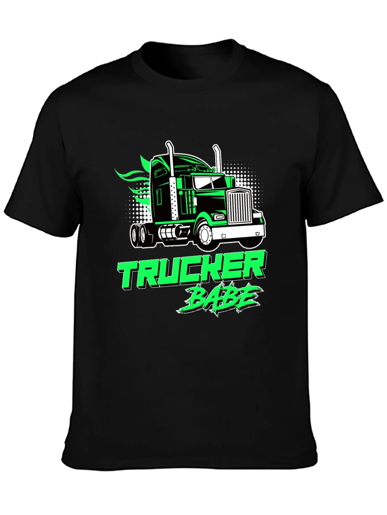 Trucker Babe Graphic Tee - Black