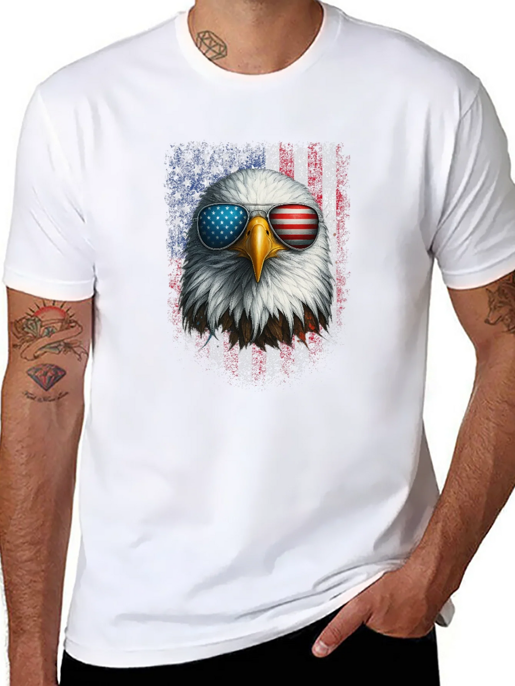 Patriotic Eagle USA Flag Graphic Tee