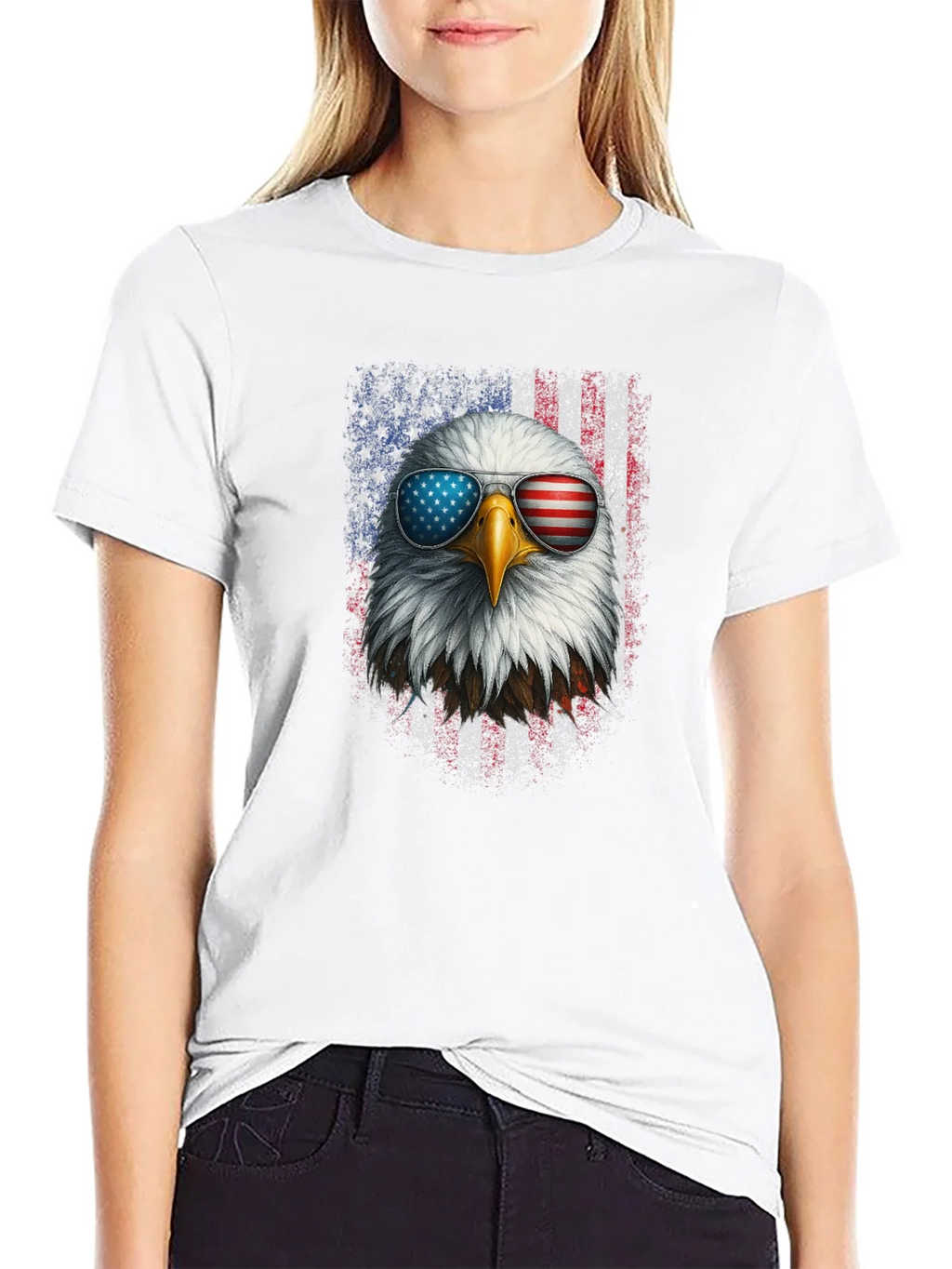Patriotic Eagle USA Flag Graphic Tee