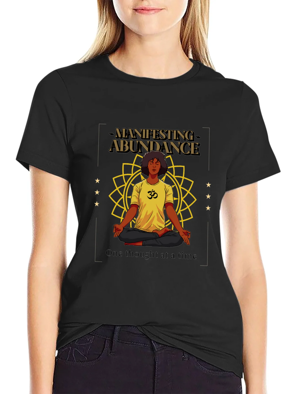 Manifesting Abundance Graphic T-Shirt - Black
