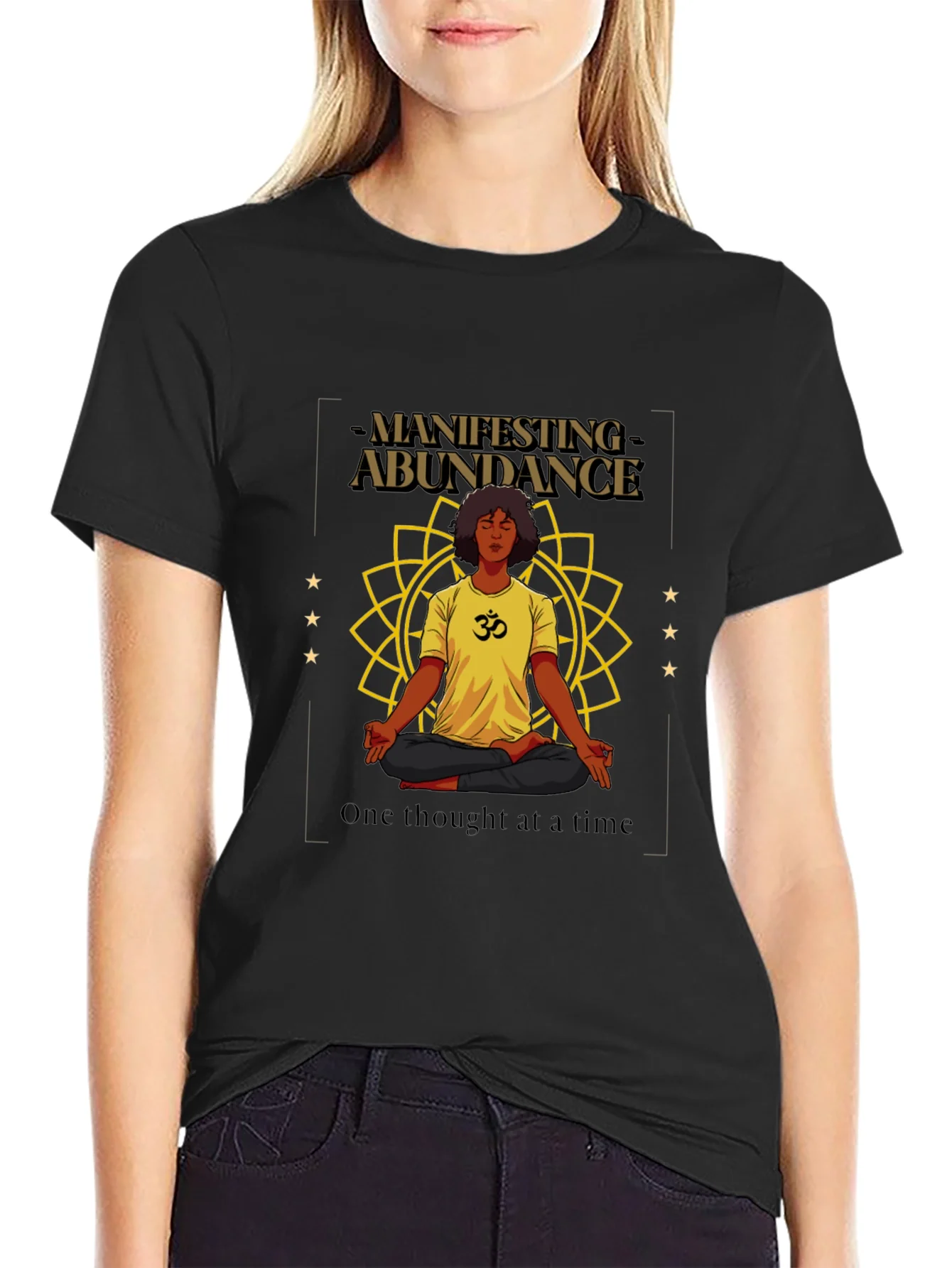 Manifesting Abundance Graphic T-Shirt - Black