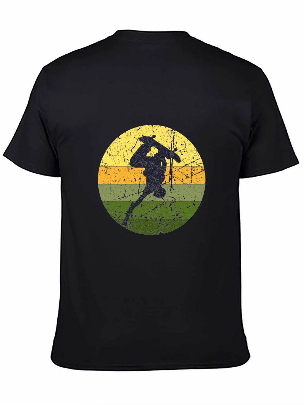 Skate Retro Graphic Tee - Black Cotton Shirt