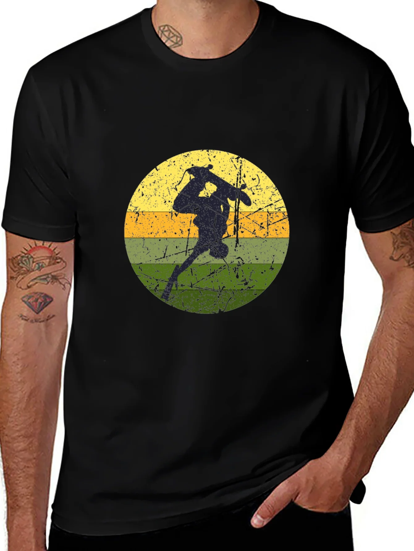 Skate Retro Graphic Tee - Black Cotton Shirt