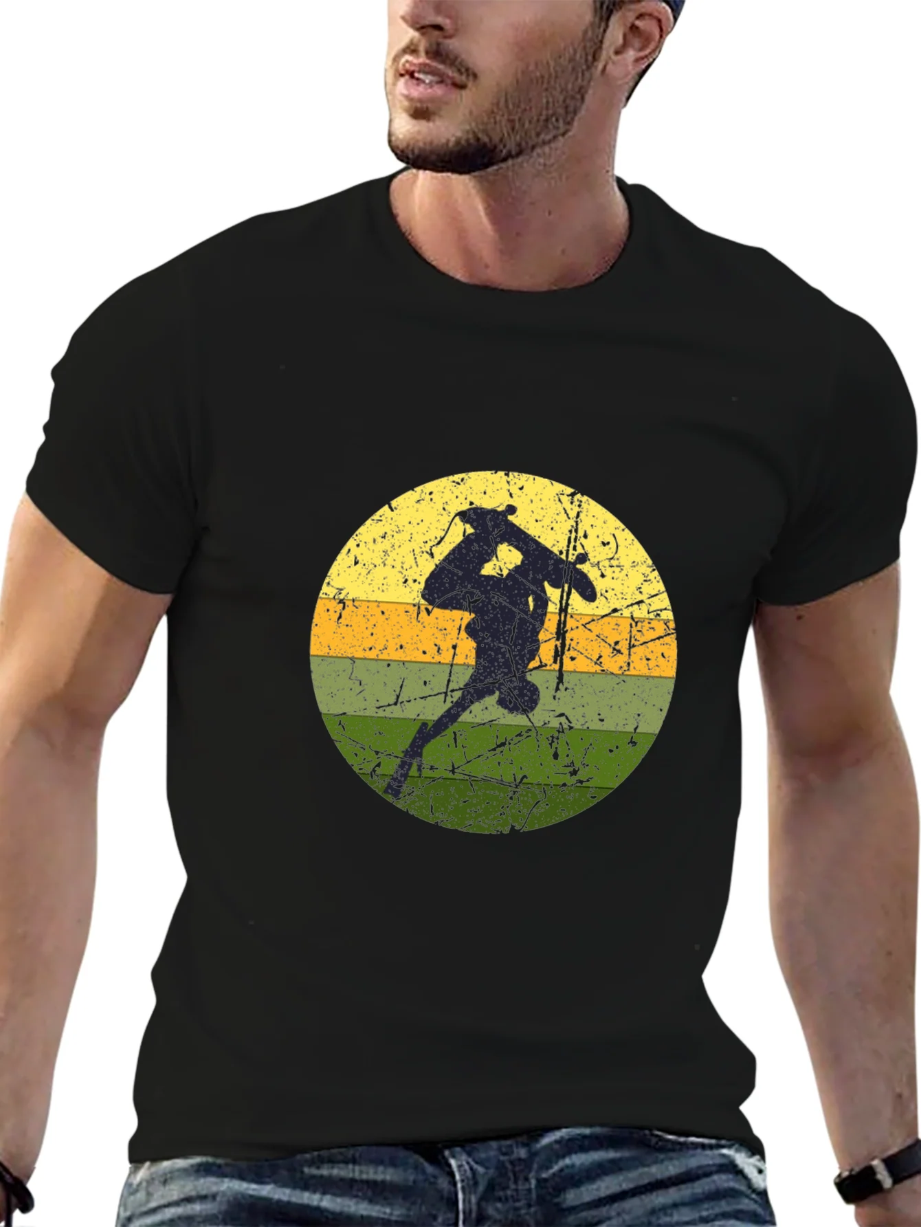 Skate Retro Graphic Tee - Black Cotton Shirt