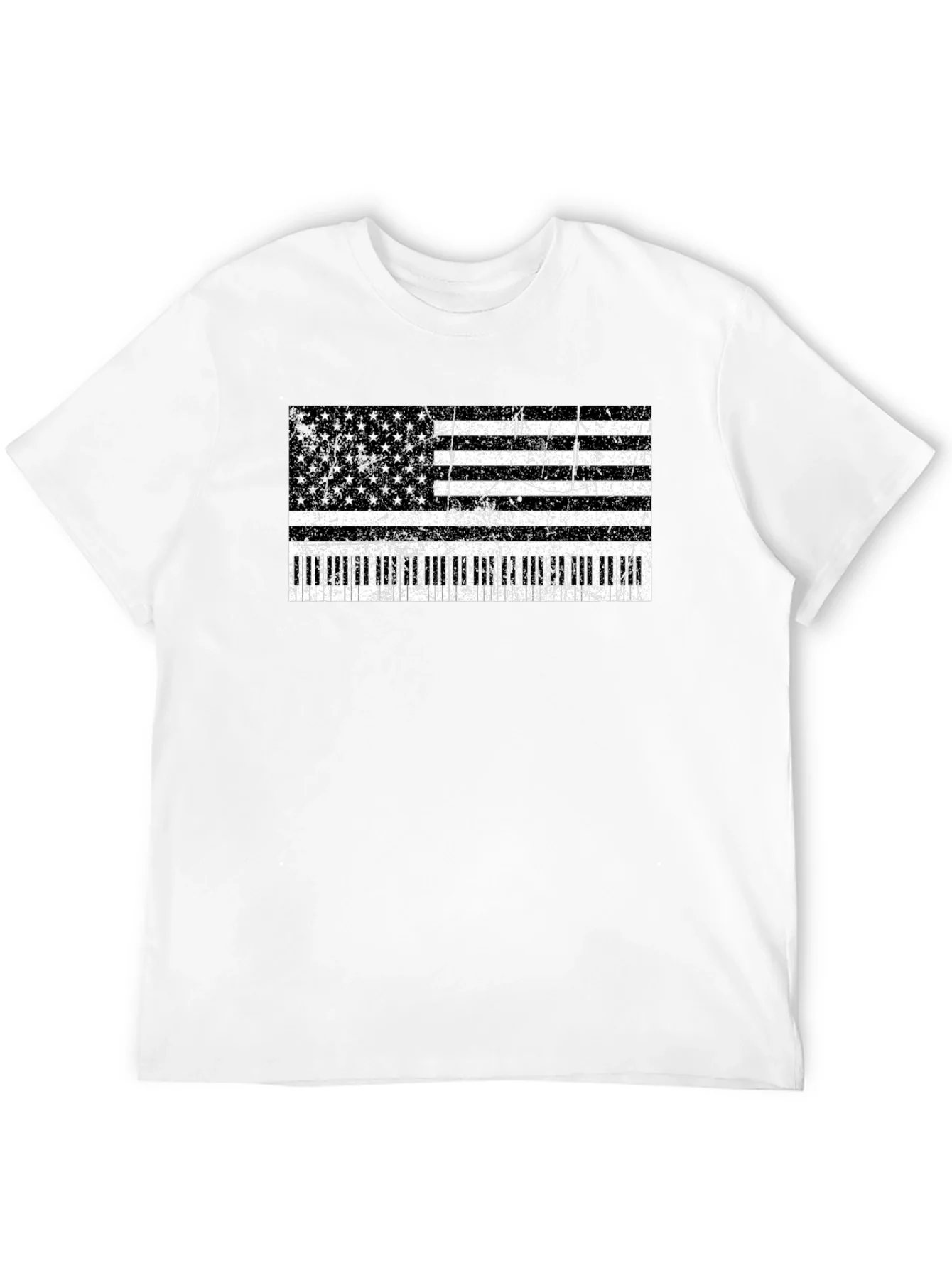 Piano Flag T-Shirt - Patriotic Music Lover Tee