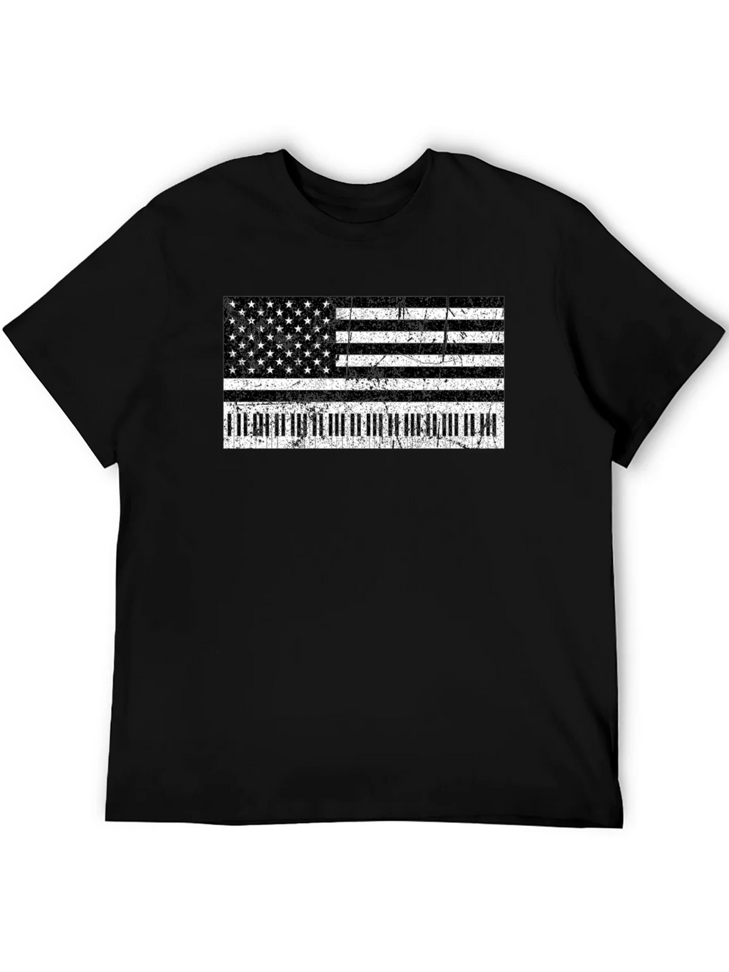 Piano Flag T-Shirt - Patriotic Music Lover Tee