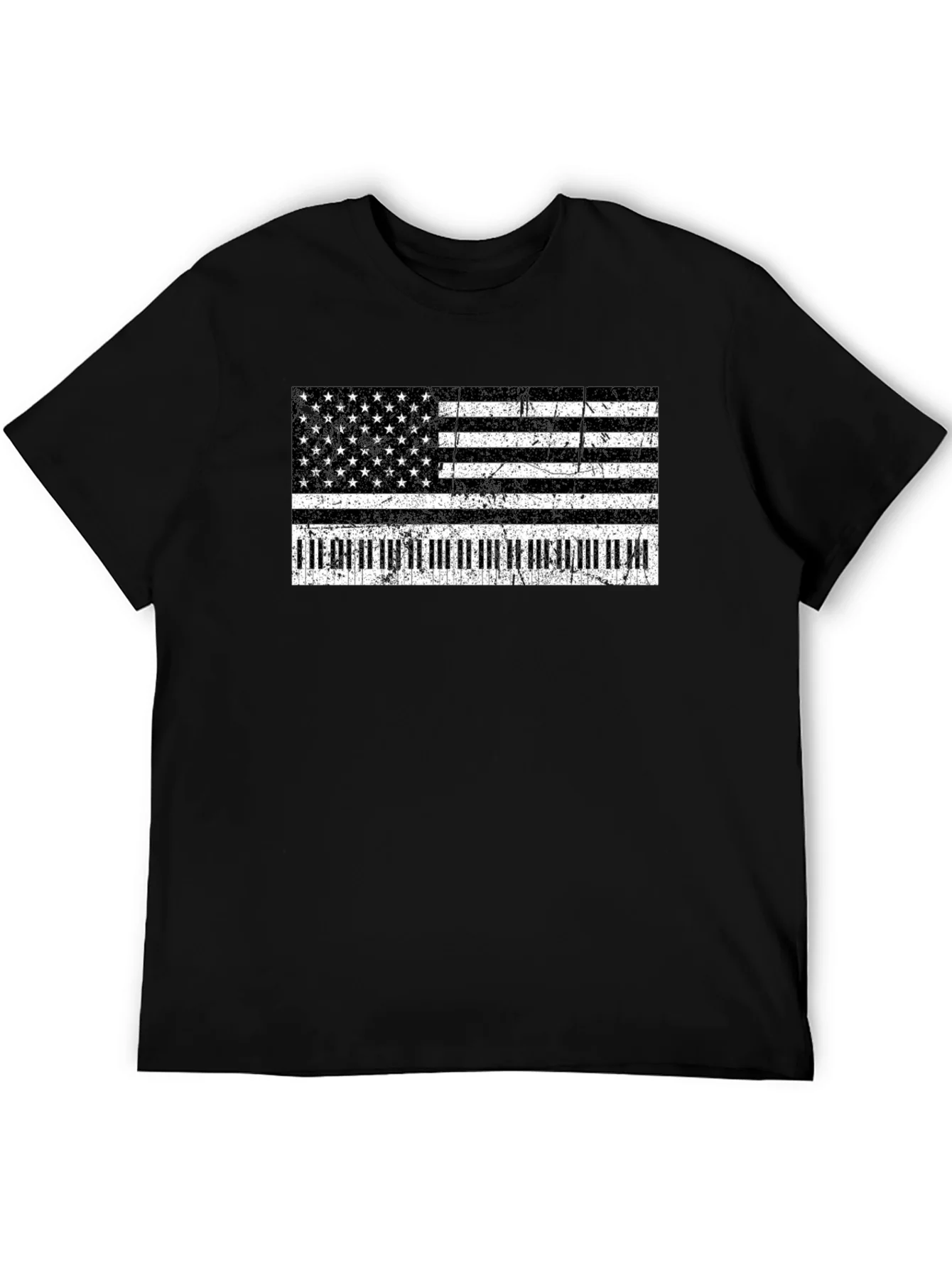 Piano Flag T-Shirt - Patriotic Music Lover Tee