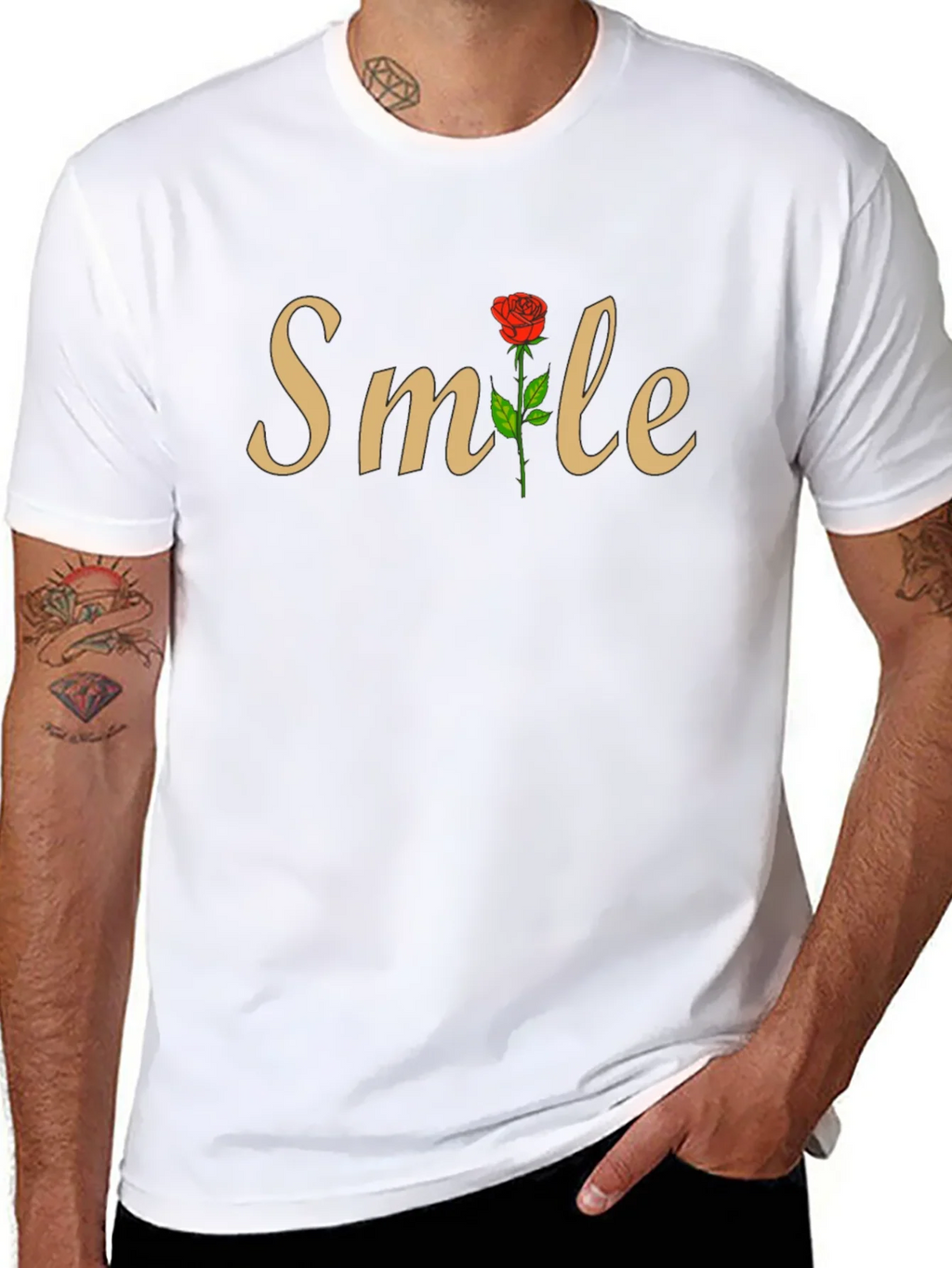 Smile Rose Graphic T-Shirt - Stylish Casual Wear