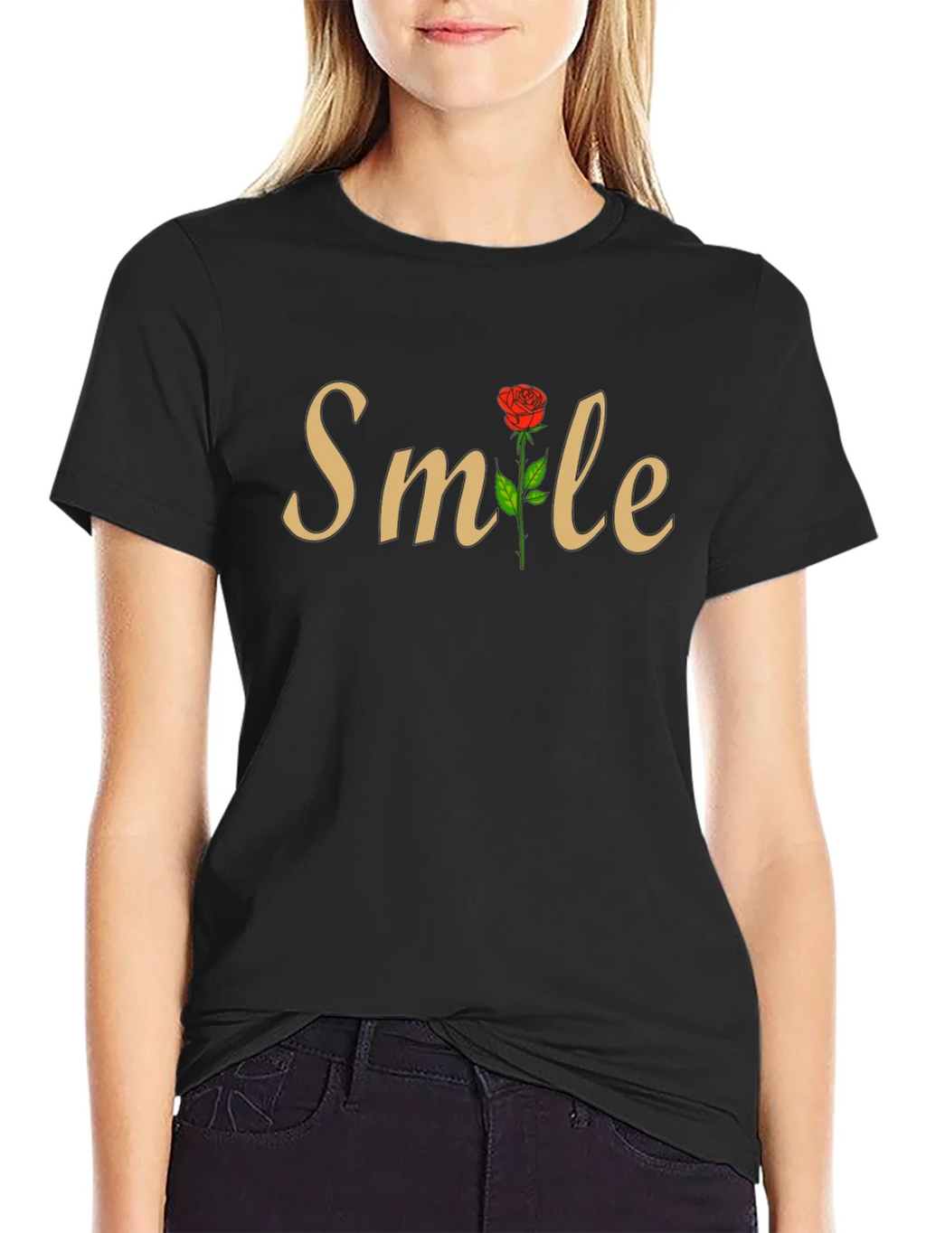 Smile Rose Graphic T-Shirt - Stylish Casual Wear