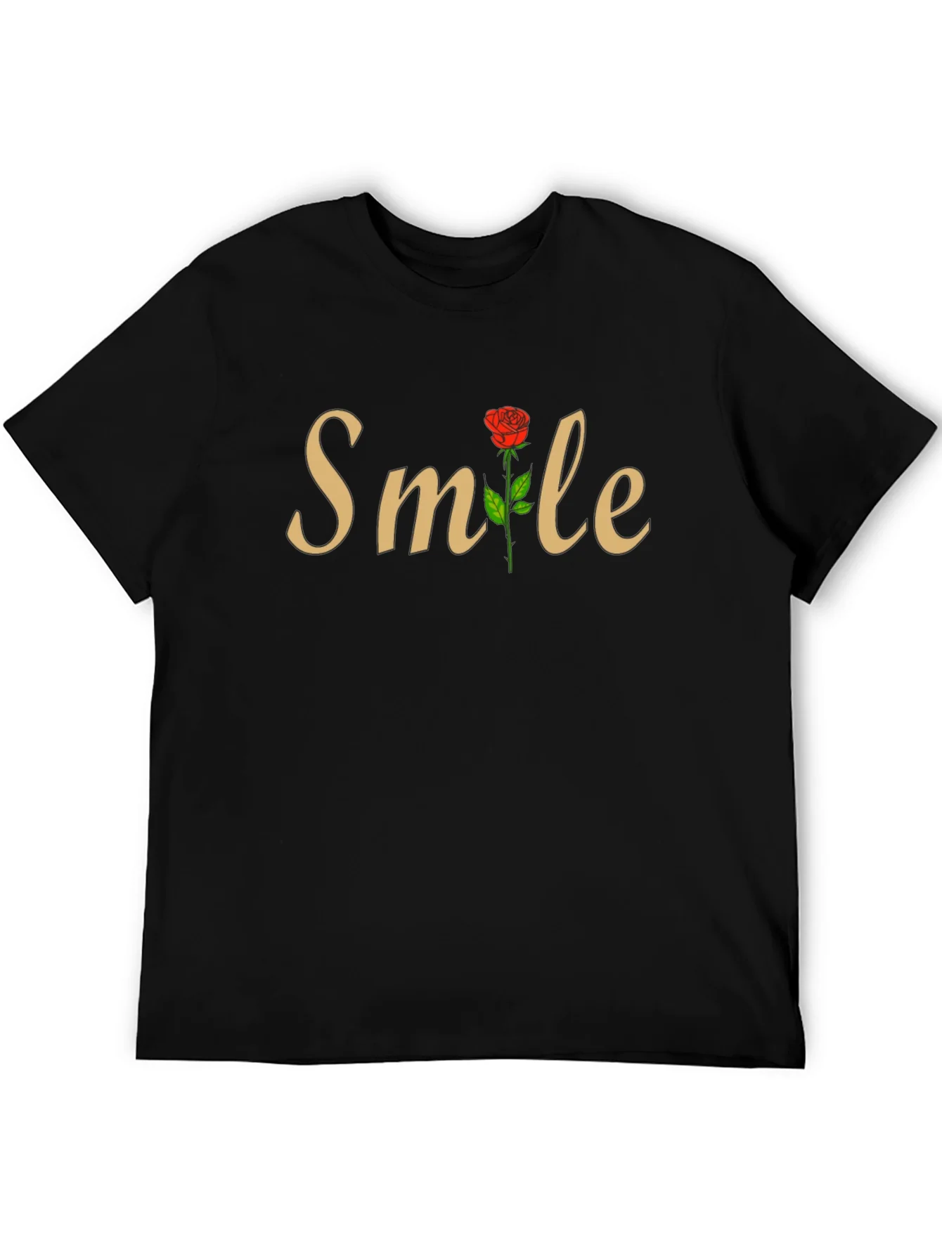 Smile Rose Graphic T-Shirt - Stylish Casual Wear