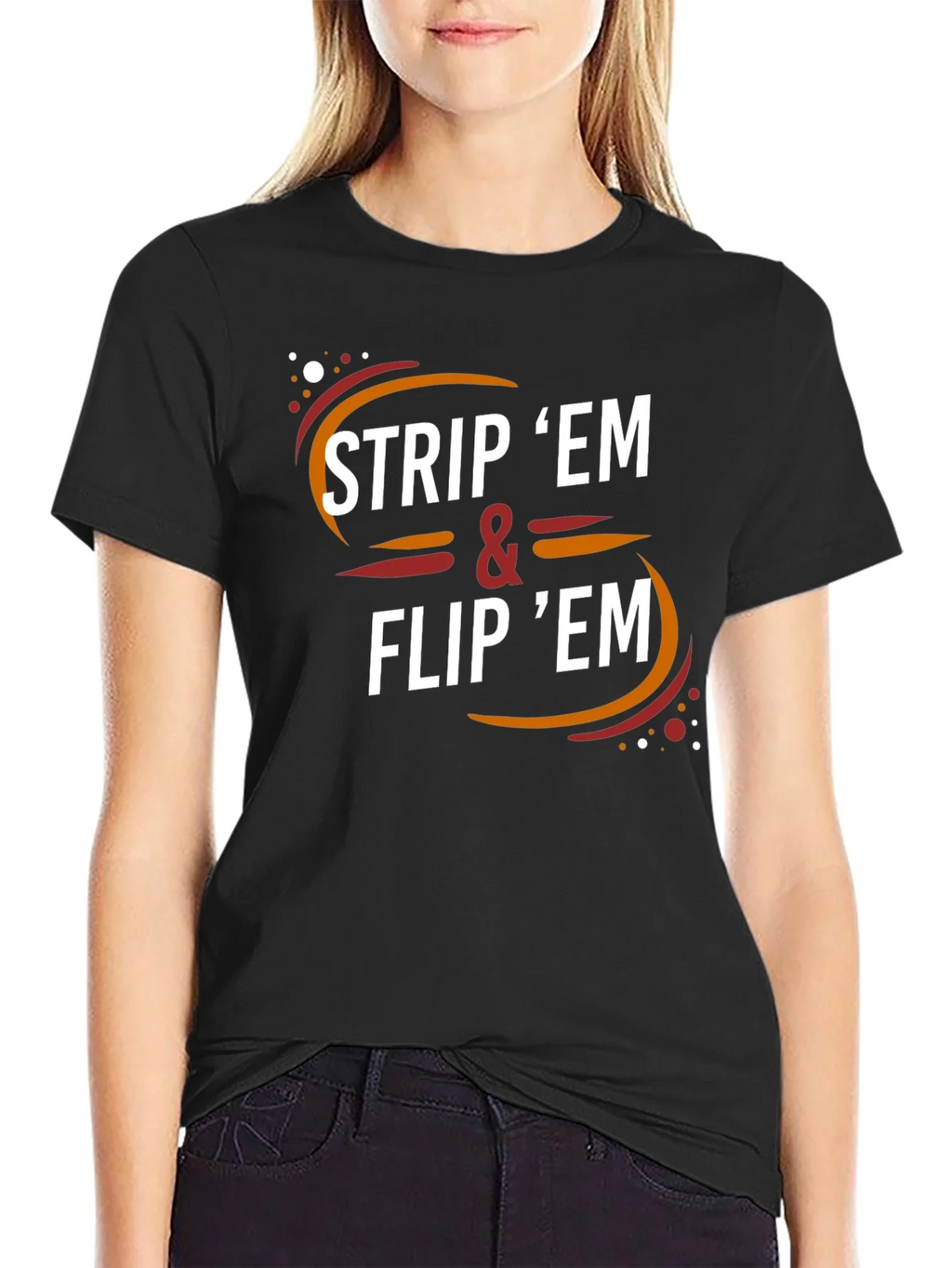 Strip Em & Flip Em Graphic Tee - Black