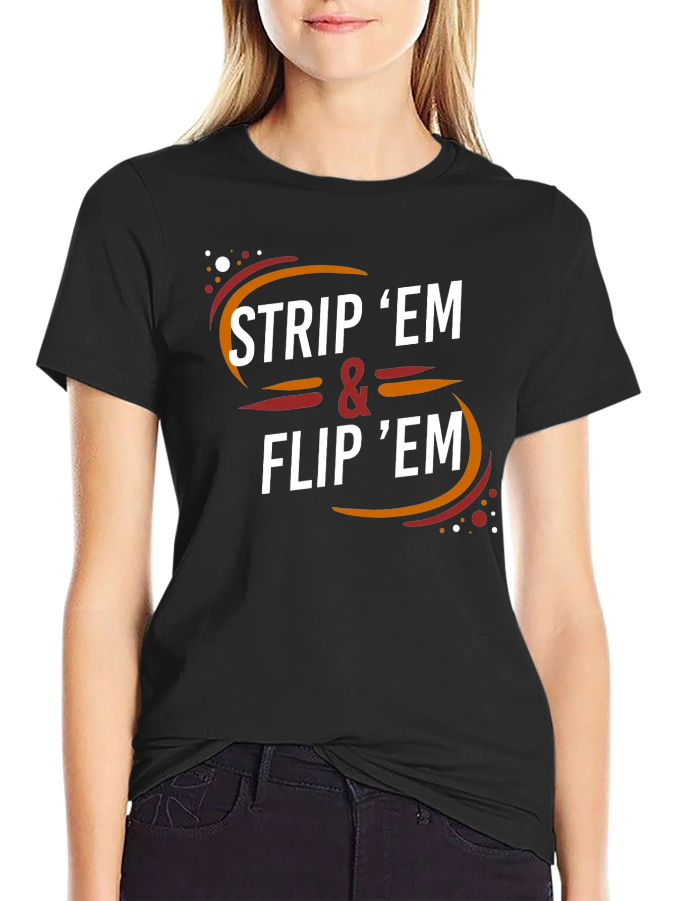 Strip Em & Flip Em Graphic Tee - Black