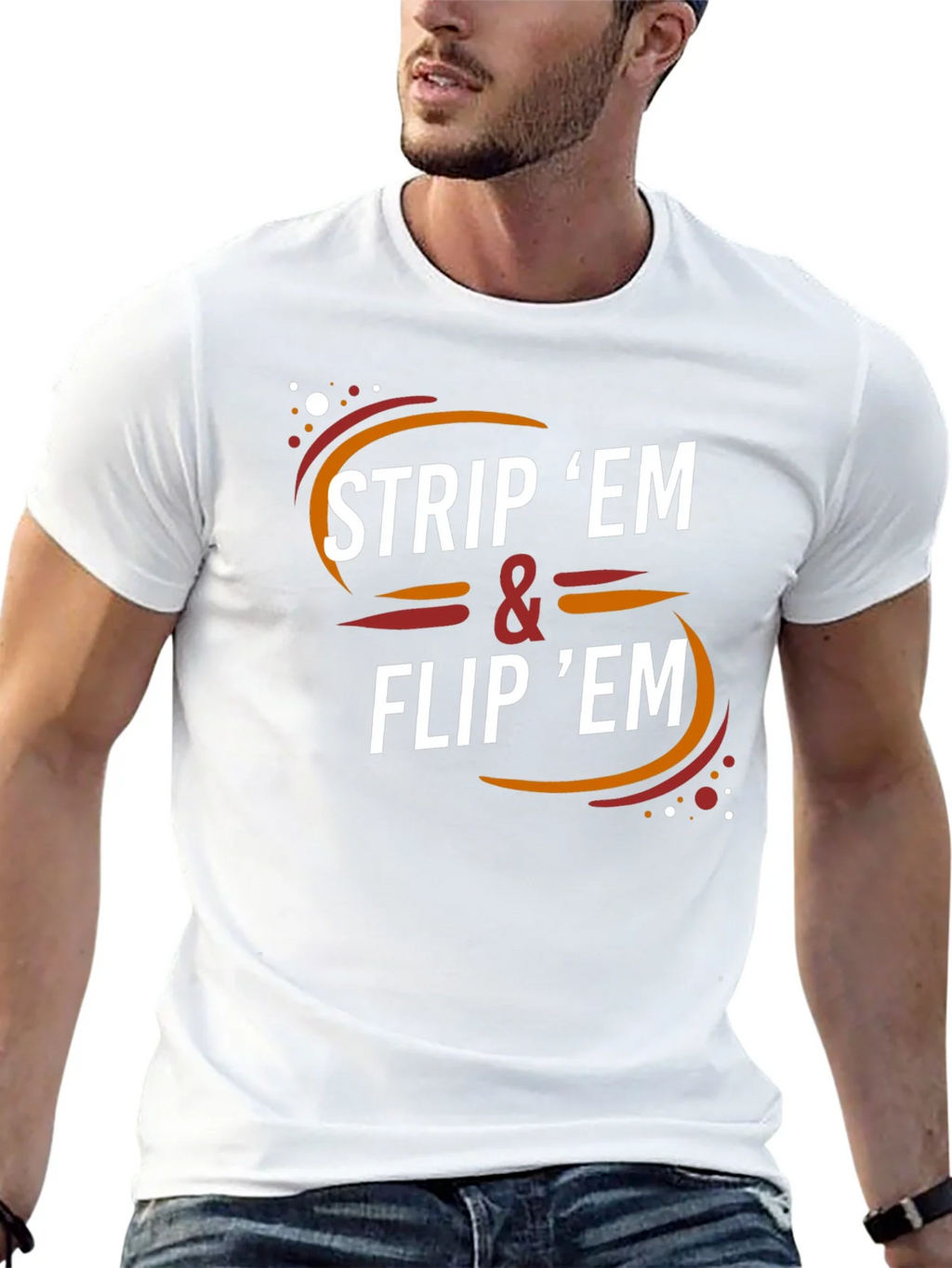 Strip Em & Flip Em Graphic Tee - Black