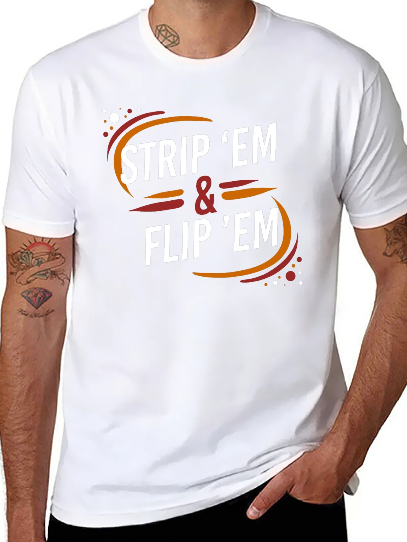 Strip Em & Flip Em Graphic Tee - Black