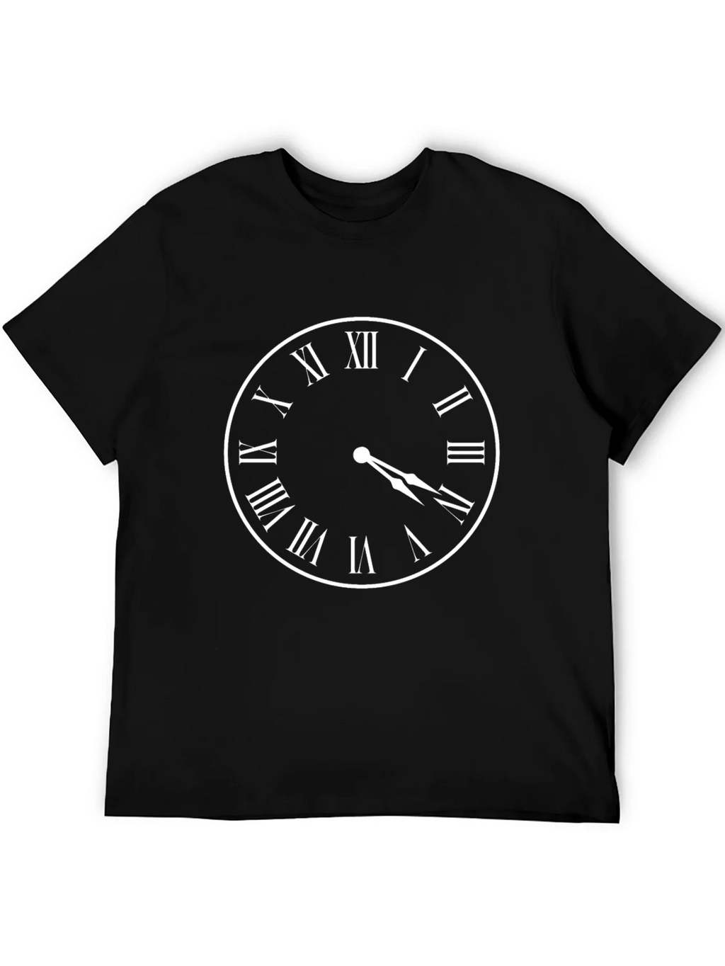 Classic Clock Face Graphic Black T-Shirt