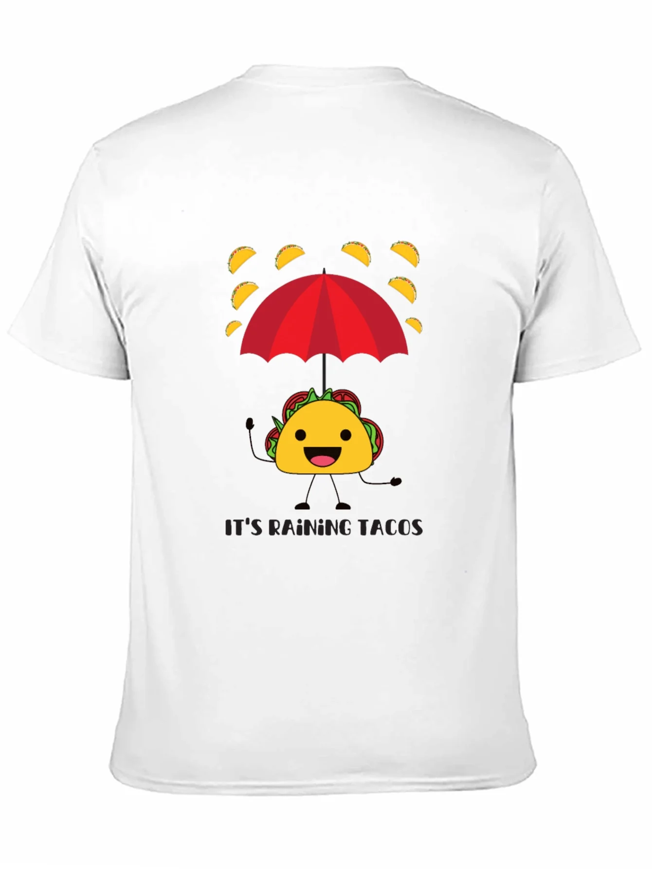 Its Raining Tacos Mens Black Graphic T-Shirt