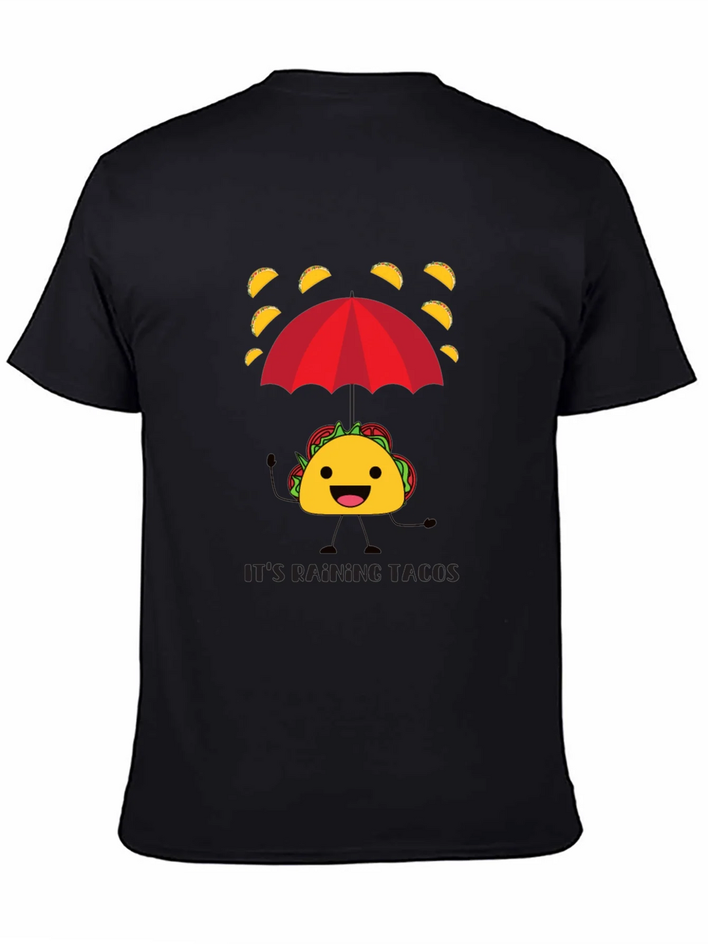 Its Raining Tacos Mens Black Graphic T-Shirt