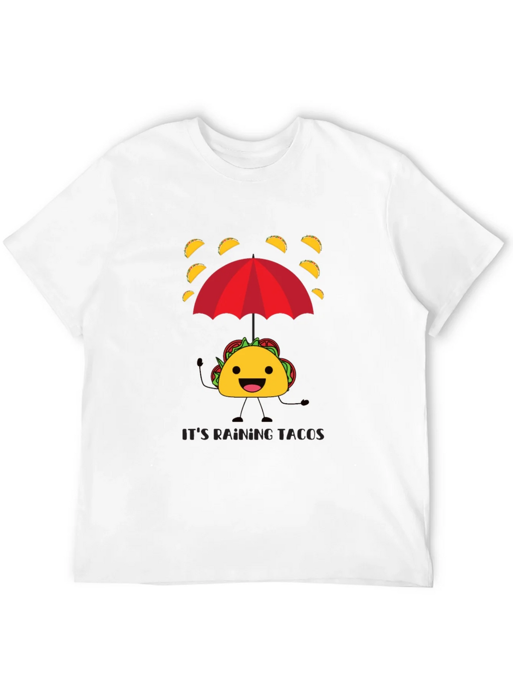 Its Raining Tacos Mens Black Graphic T-Shirt