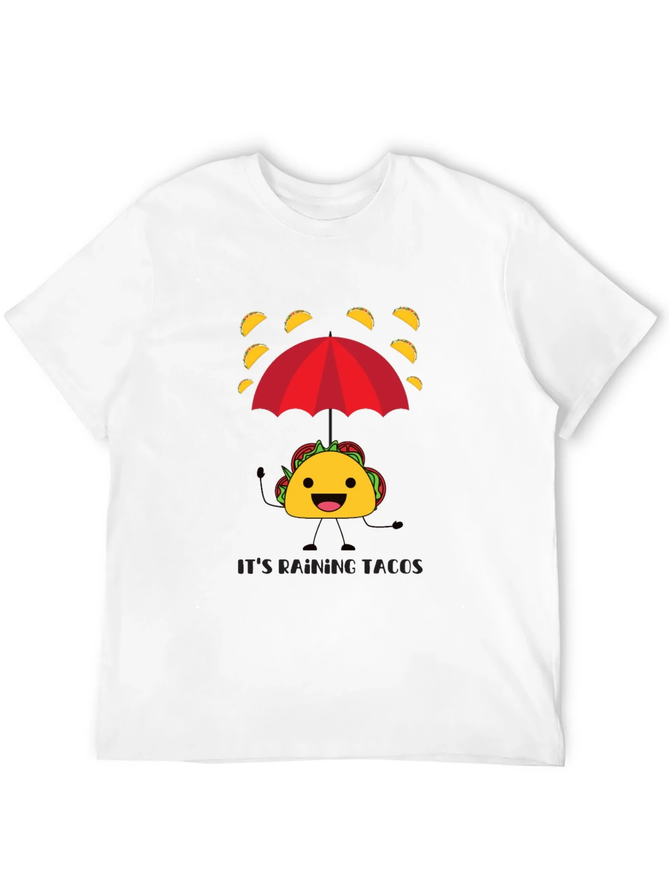 Its Raining Tacos Mens Black Graphic T-Shirt