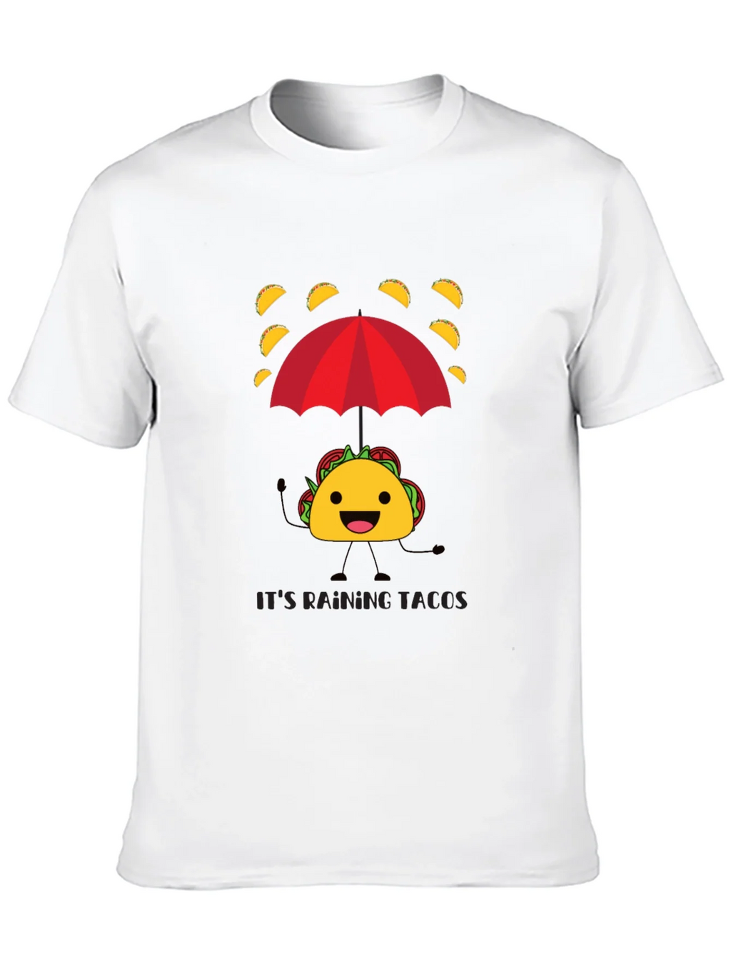 Its Raining Tacos Mens Black Graphic T-Shirt