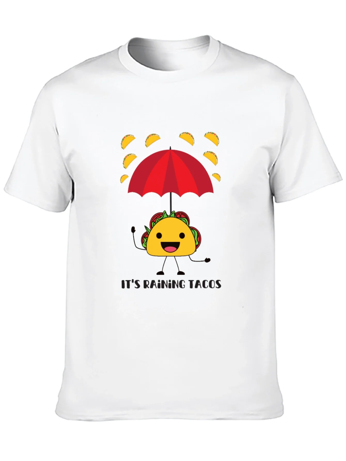 Its Raining Tacos Mens Black Graphic T-Shirt
