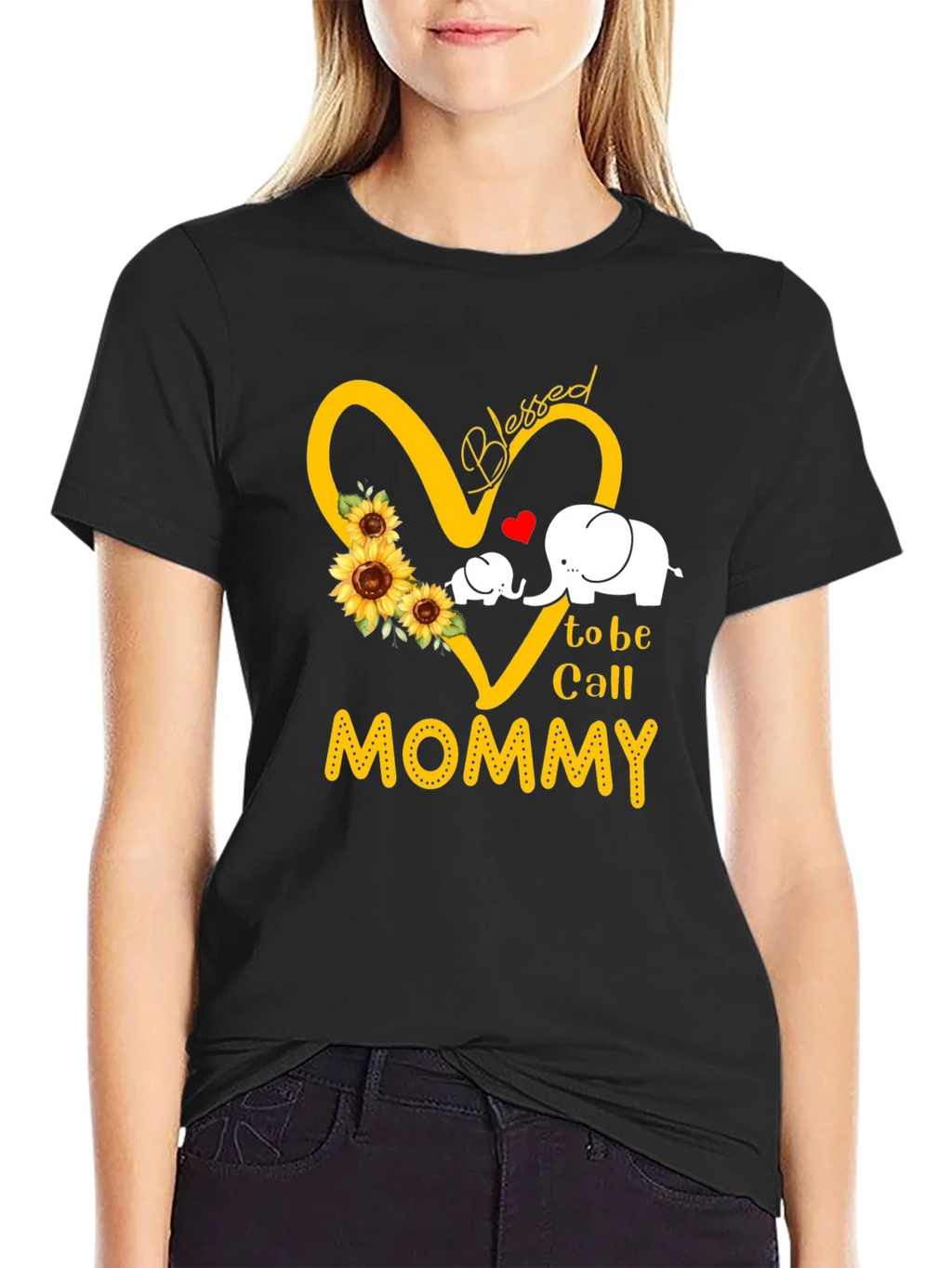 Blessed to be Call Mommy Black T-Shirt