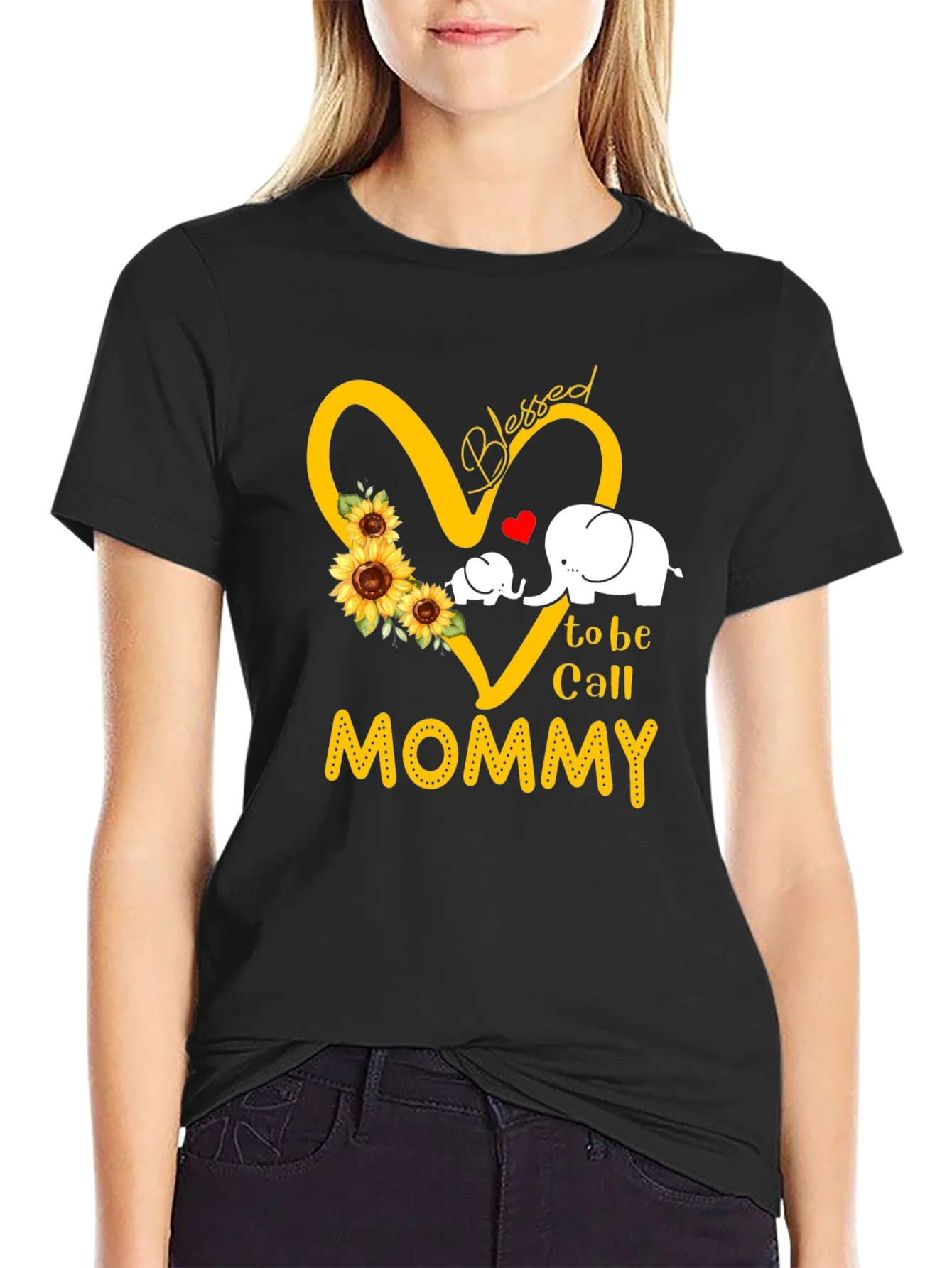 Blessed to be Call Mommy Black T-Shirt