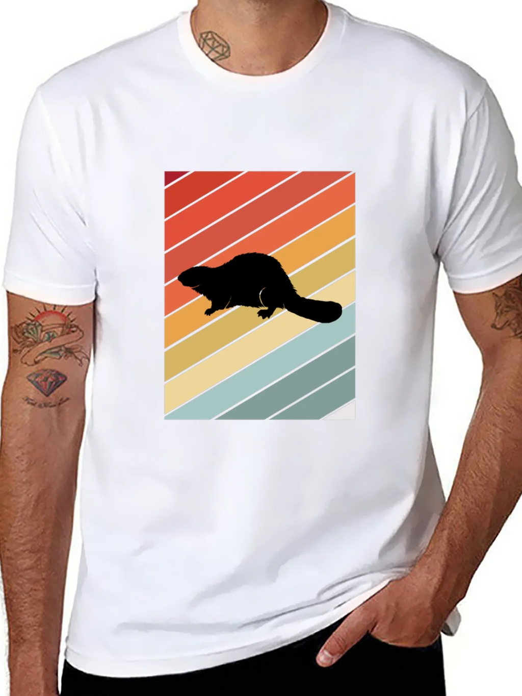 Retro Beaver Silhouette T-Shirt