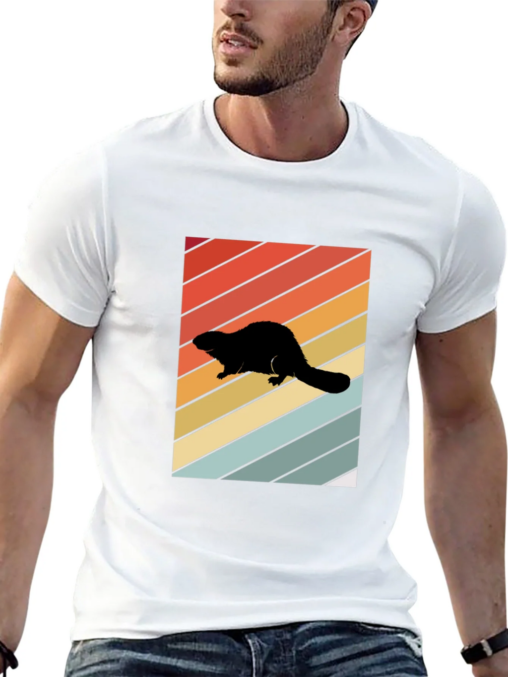 Retro Beaver Silhouette T-Shirt