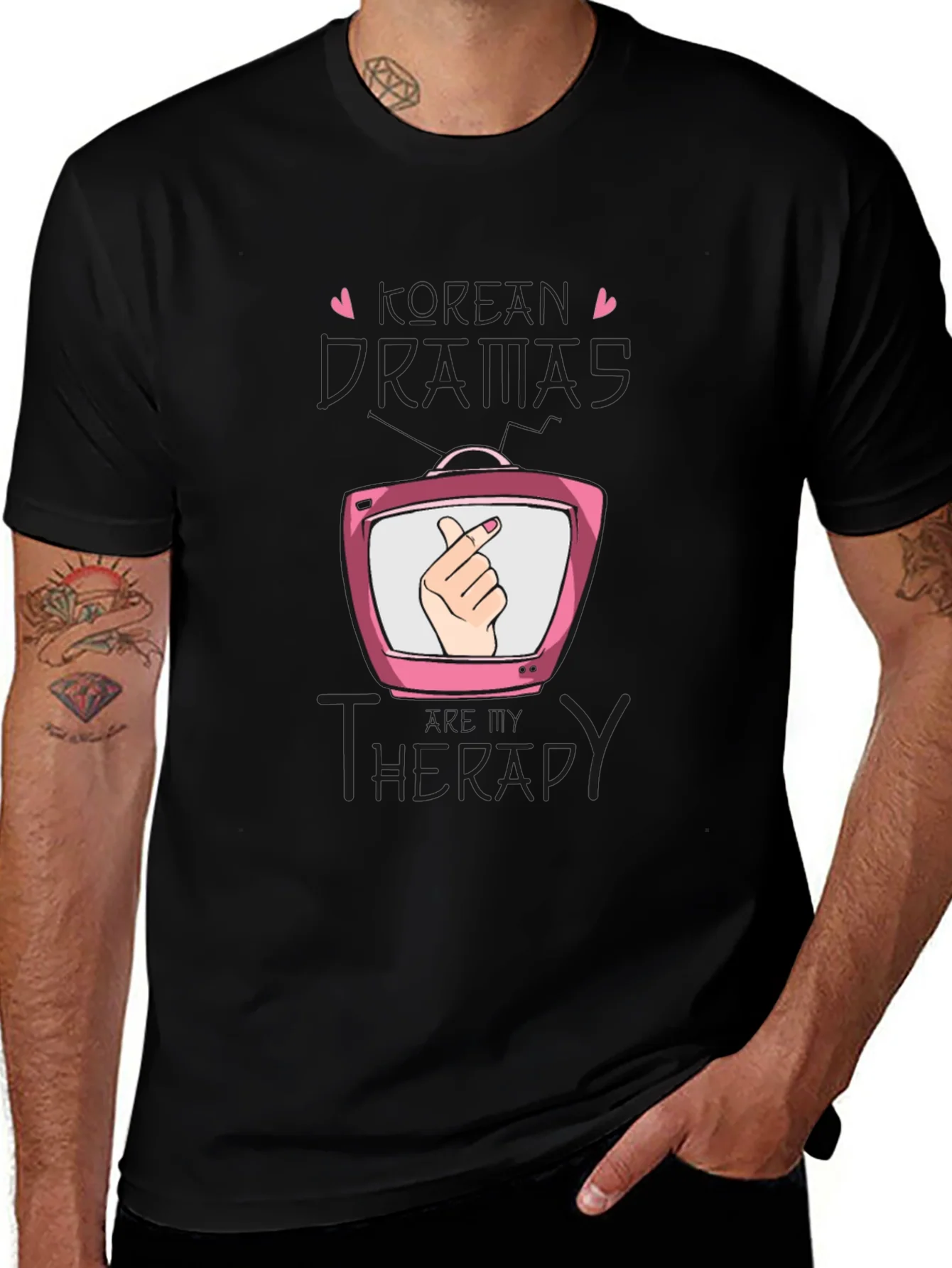 K-Drama Therapy Black T-Shirt