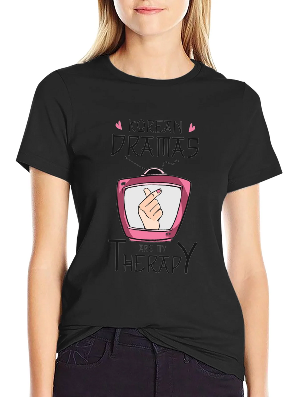 K-Drama Therapy Black T-Shirt