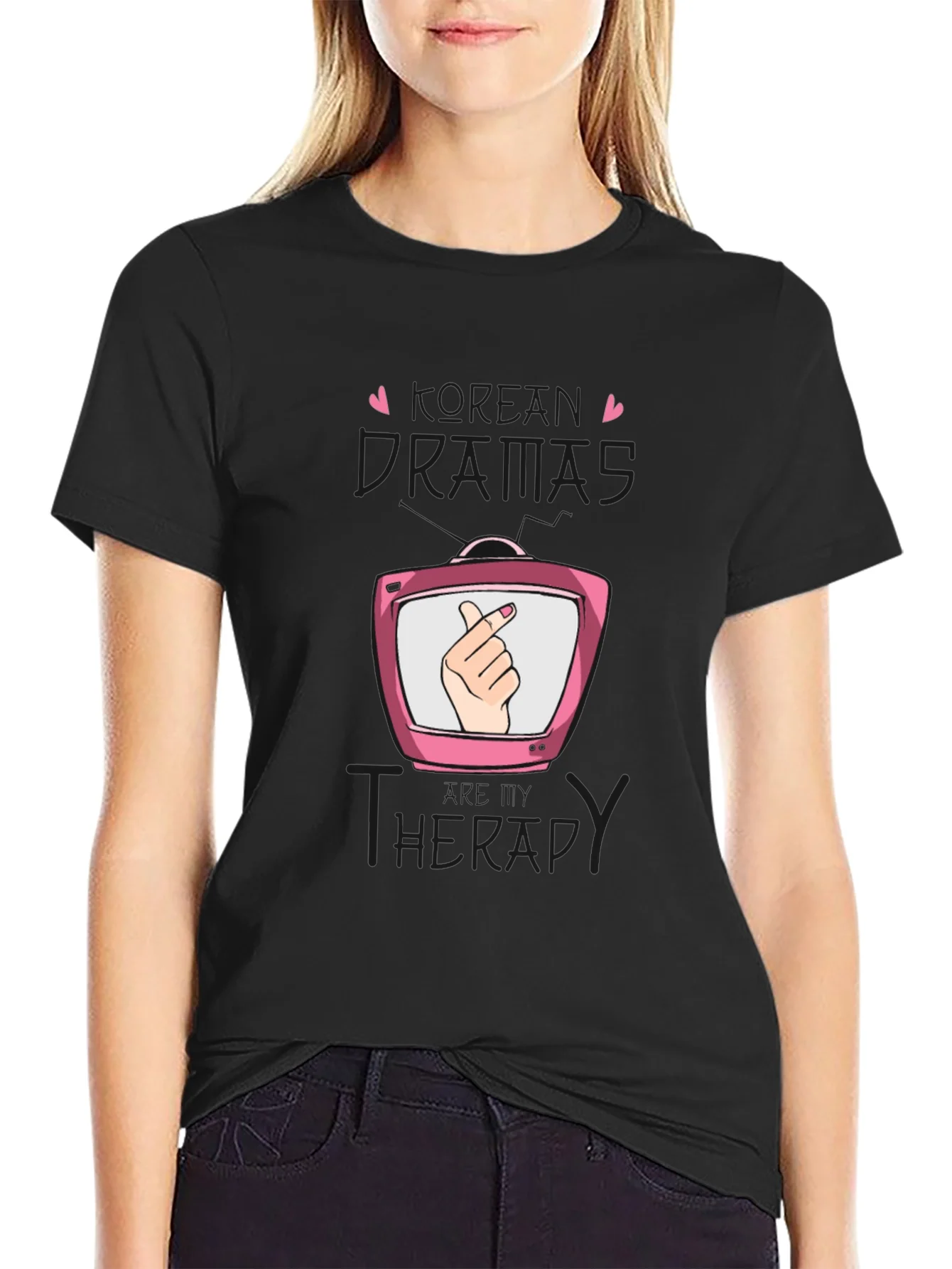 K-Drama Therapy Black T-Shirt