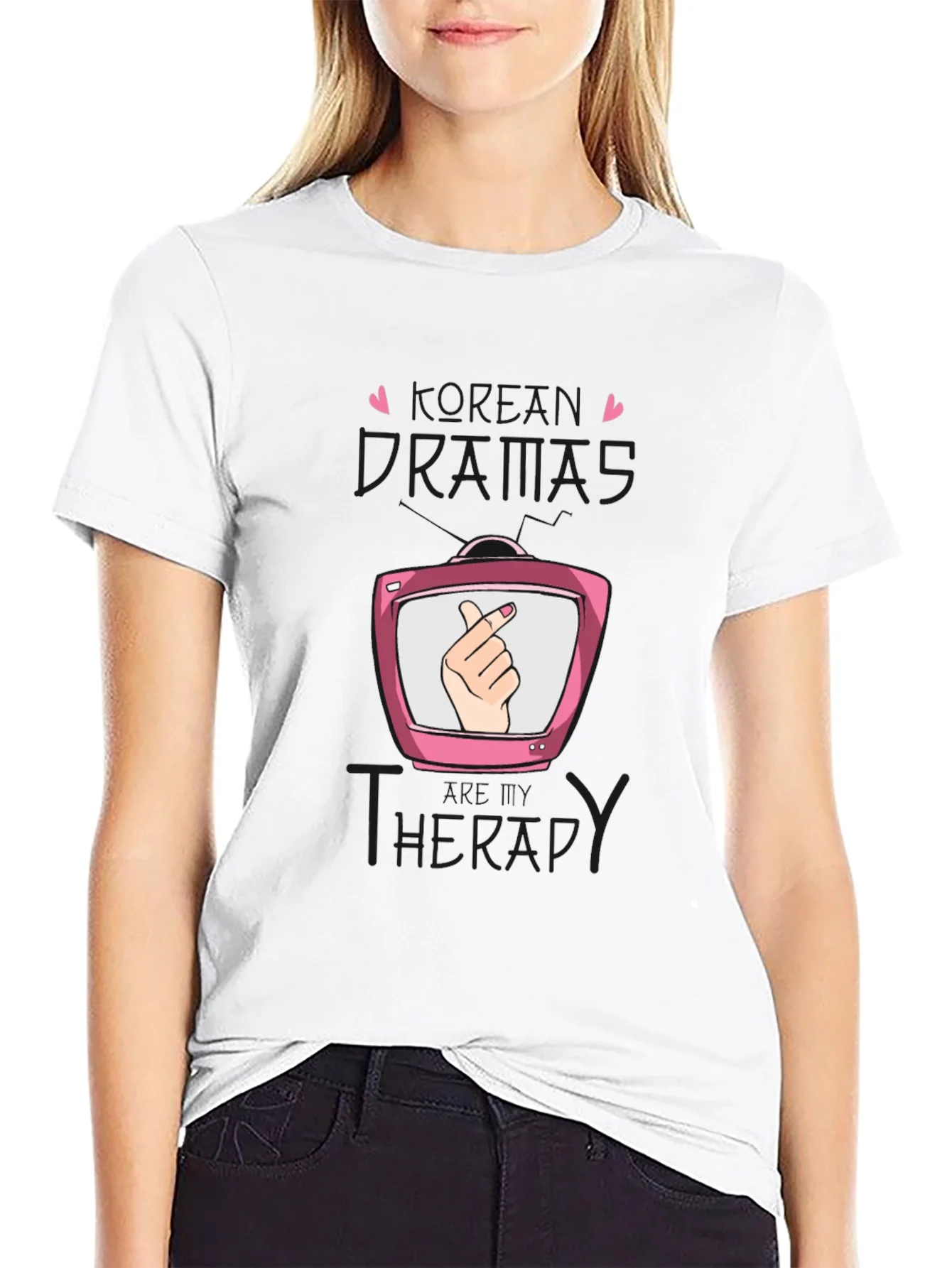 K-Drama Therapy Black T-Shirt
