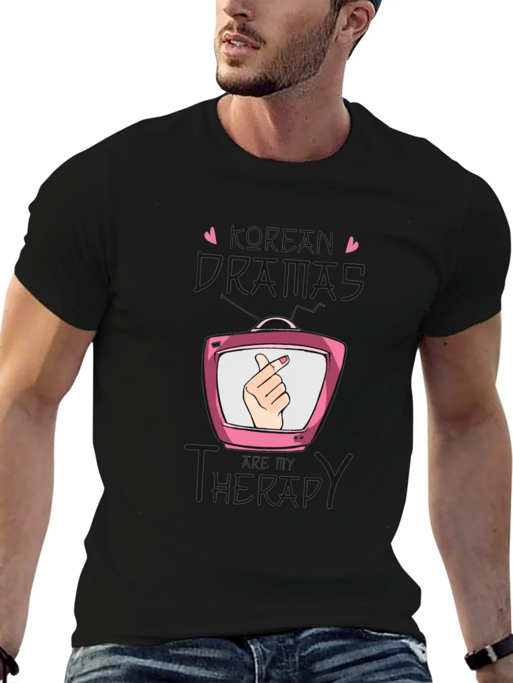 K-Drama Therapy Black T-Shirt