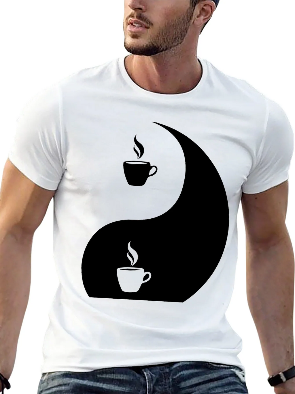Yin Yang Coffee T-Shirt - Balance Your Brew